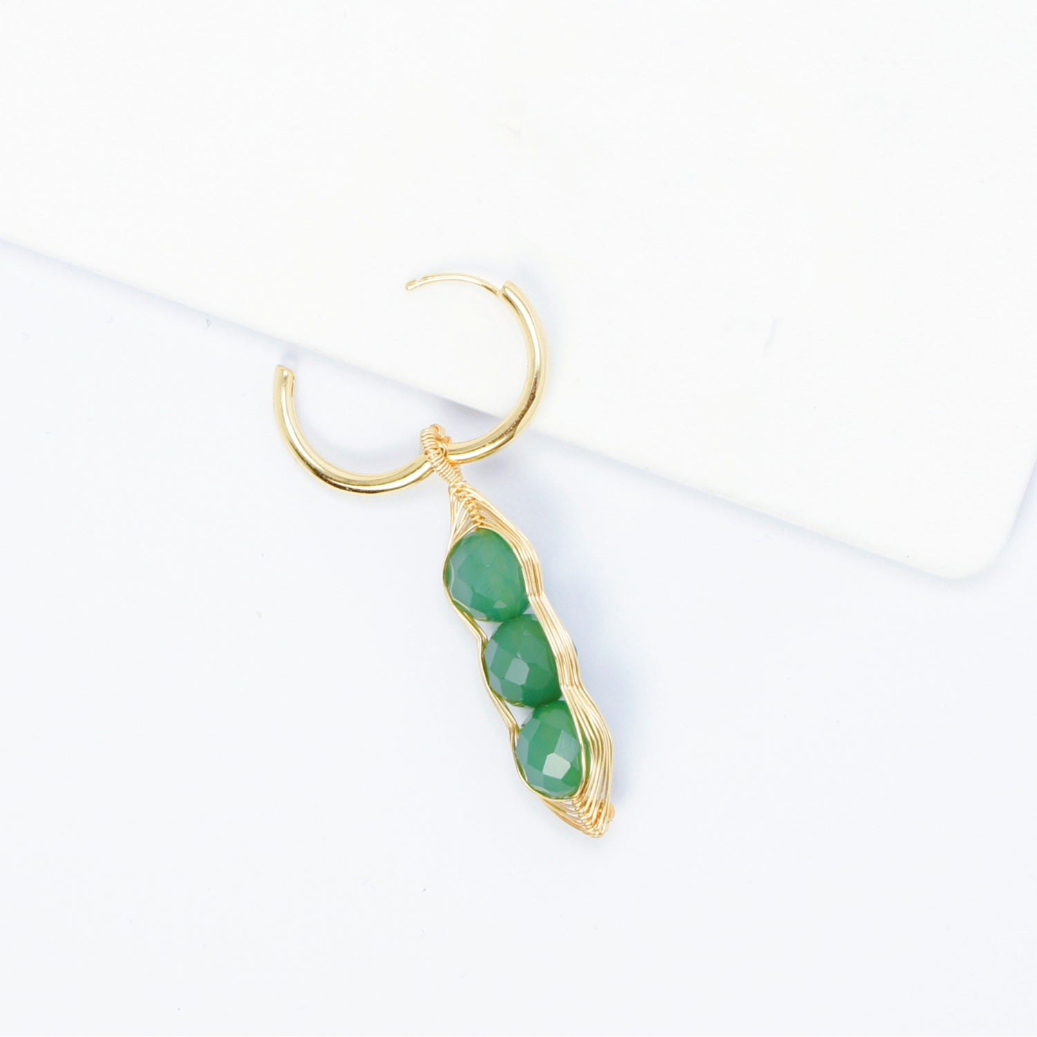 Garden Peas Single Earring Green Chrysoprase