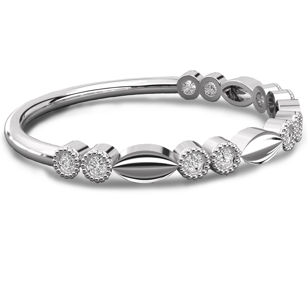Round-Cut Lab-grown Diamond Eternity Band in 10K White Gold