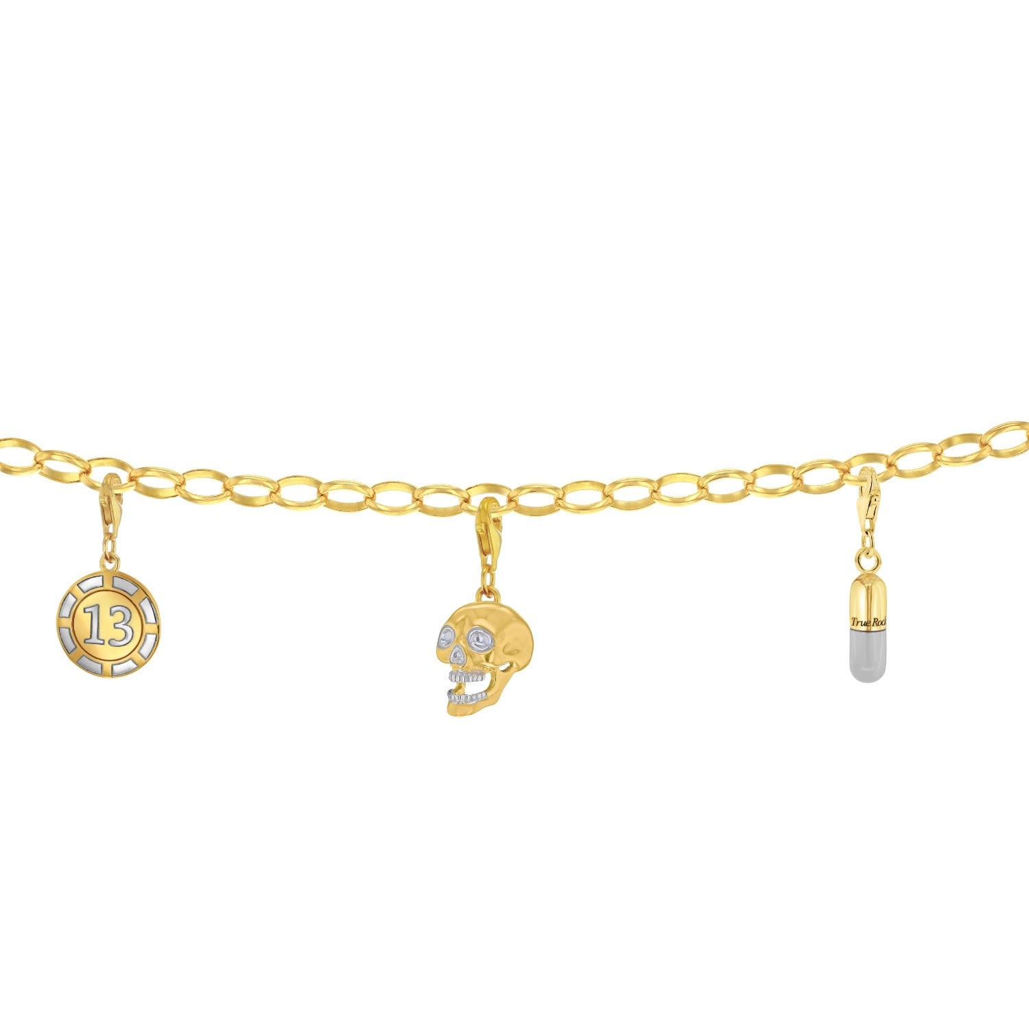 Belcher Charm Bracelet Cast In Sterling & 18Kt Gold Plated
