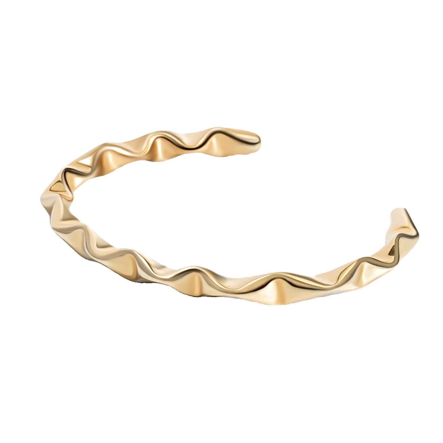 Sabrina Stackable Geometric Pyramid Open Cuff Bracelet Gold