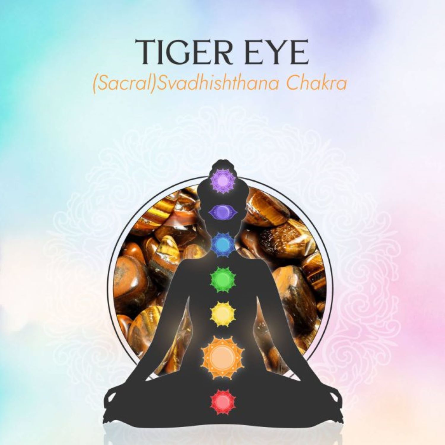 Sacral Chakra/Svadhishthana Chakra Charm Necklace In Gold Vermeil– Tiger Eye