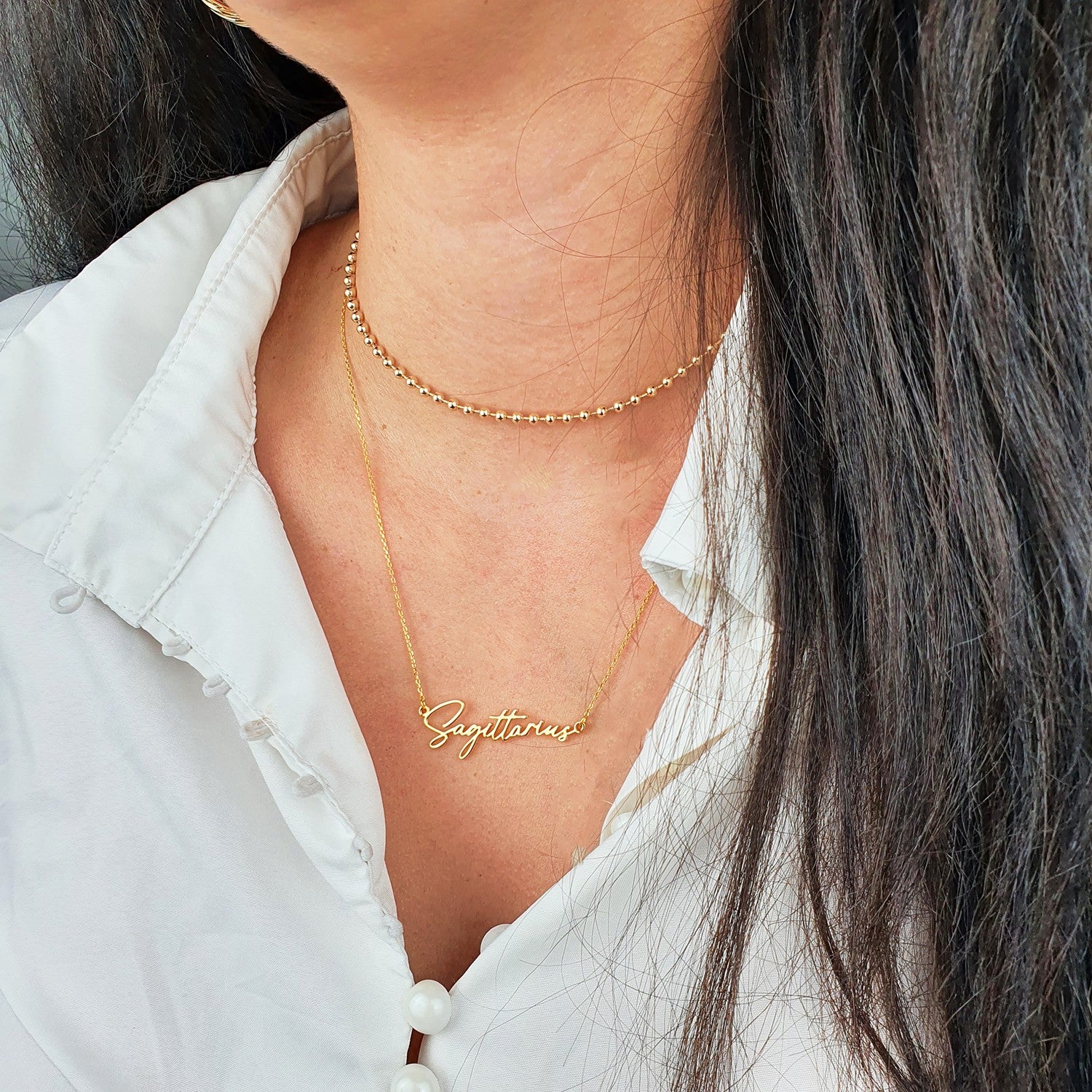 Sagittarius Gold Plated Zodiac Star Sign Charm Necklace