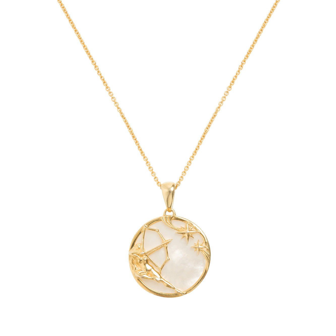 Sagittarius, Gold Zodiac Necklace