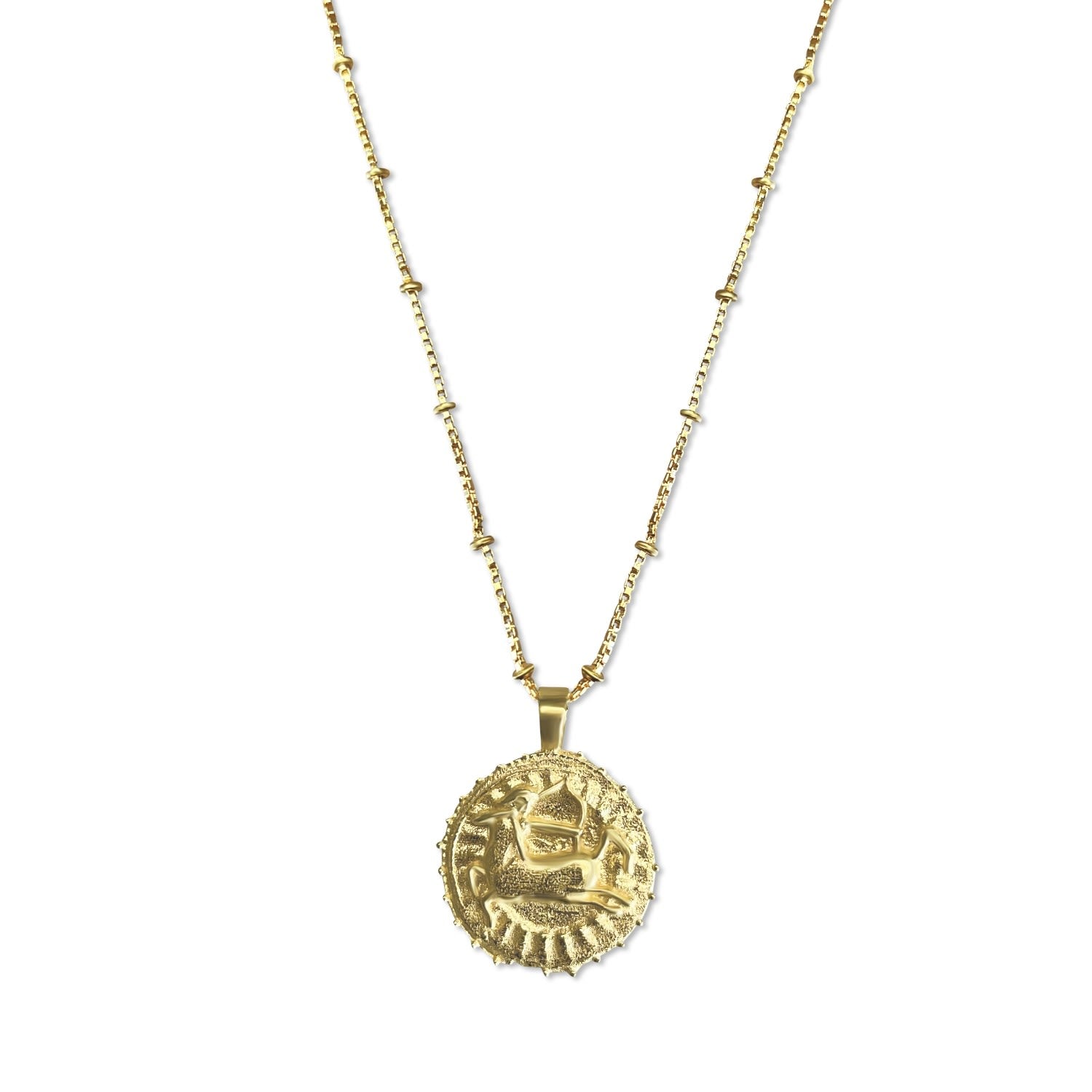 Sagittarius Zodiac Manifesting Necklace *Double Sided* - Gold Vermeil