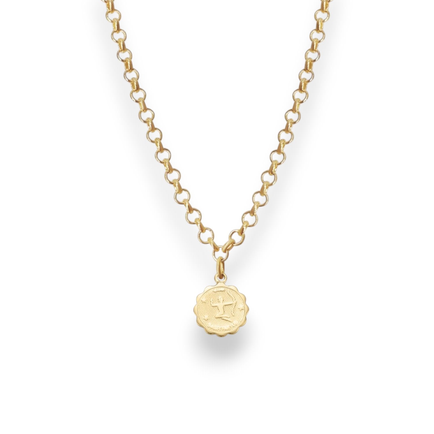 Sagittarius Zodiac Mini Medallion Chain Necklace