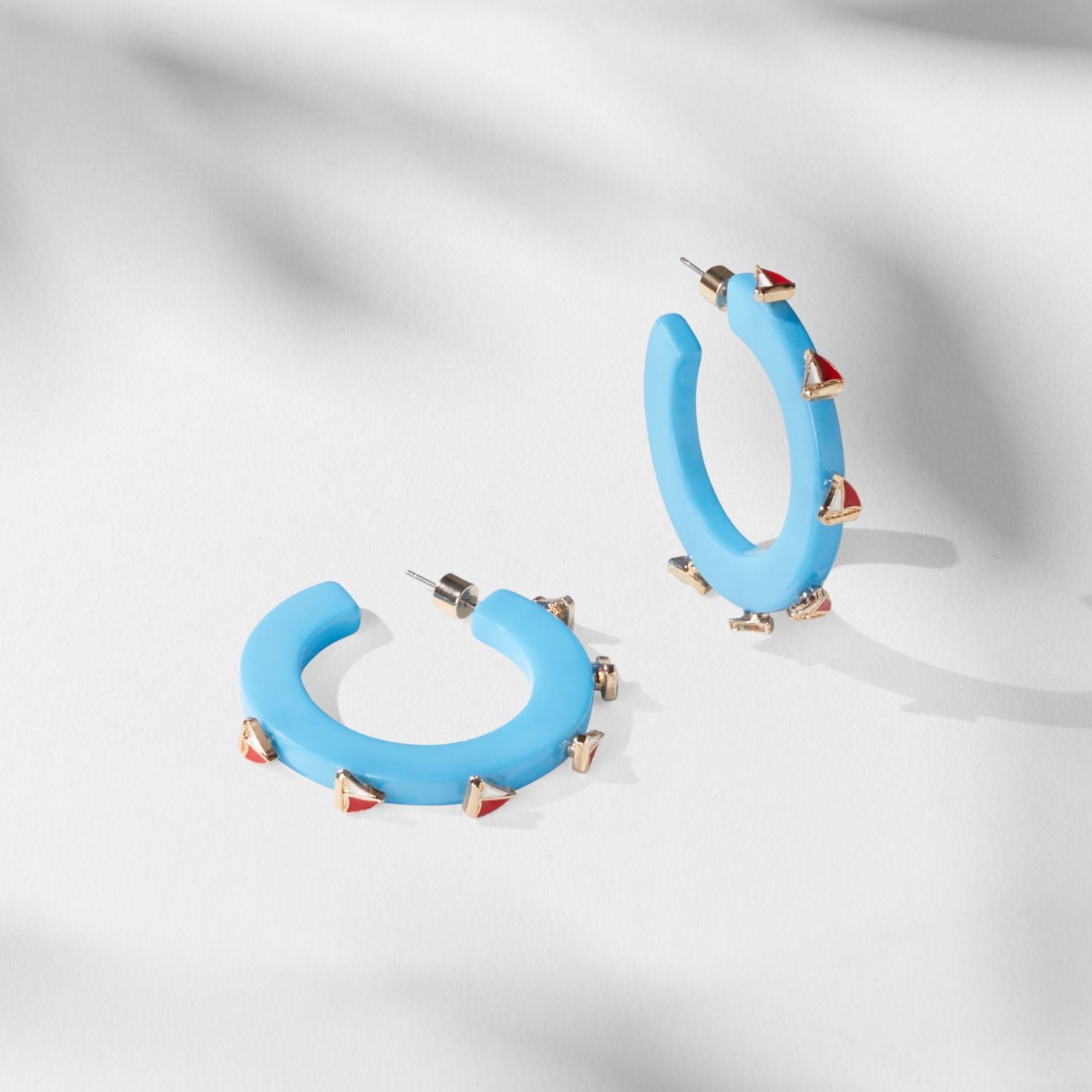 Sailboat Small Jewel Hoop - Blue