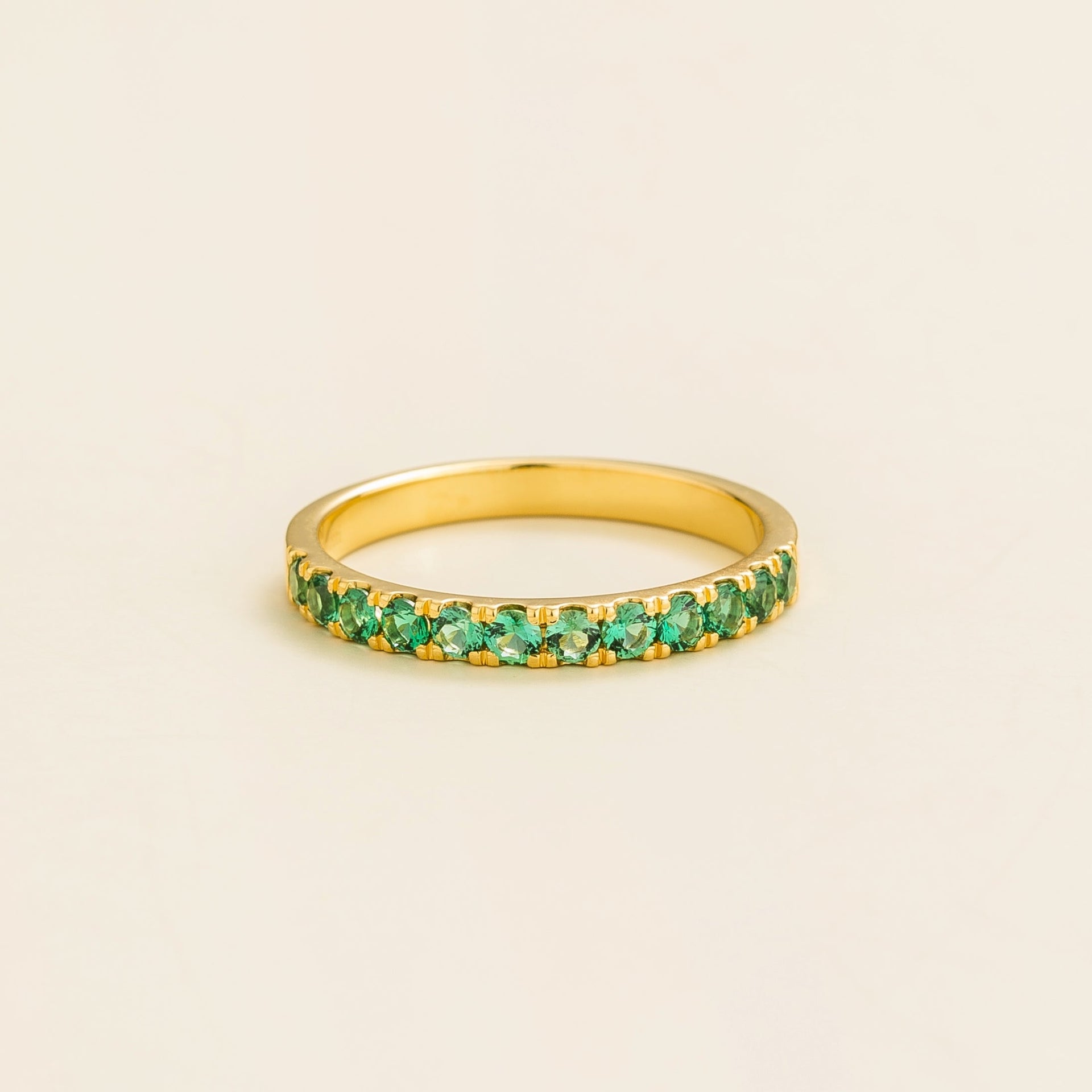 Salto Gold Ring Set With Emerald