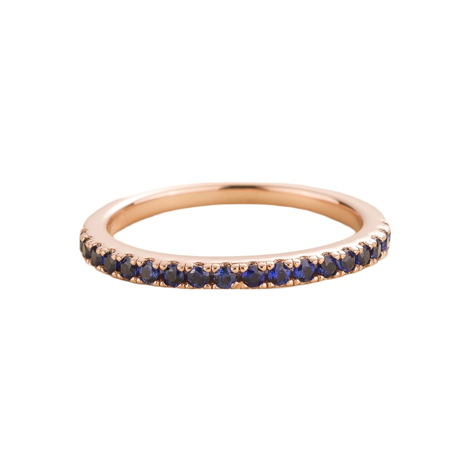 Salto Ring In Blue Sapphire Set In Rose Gold