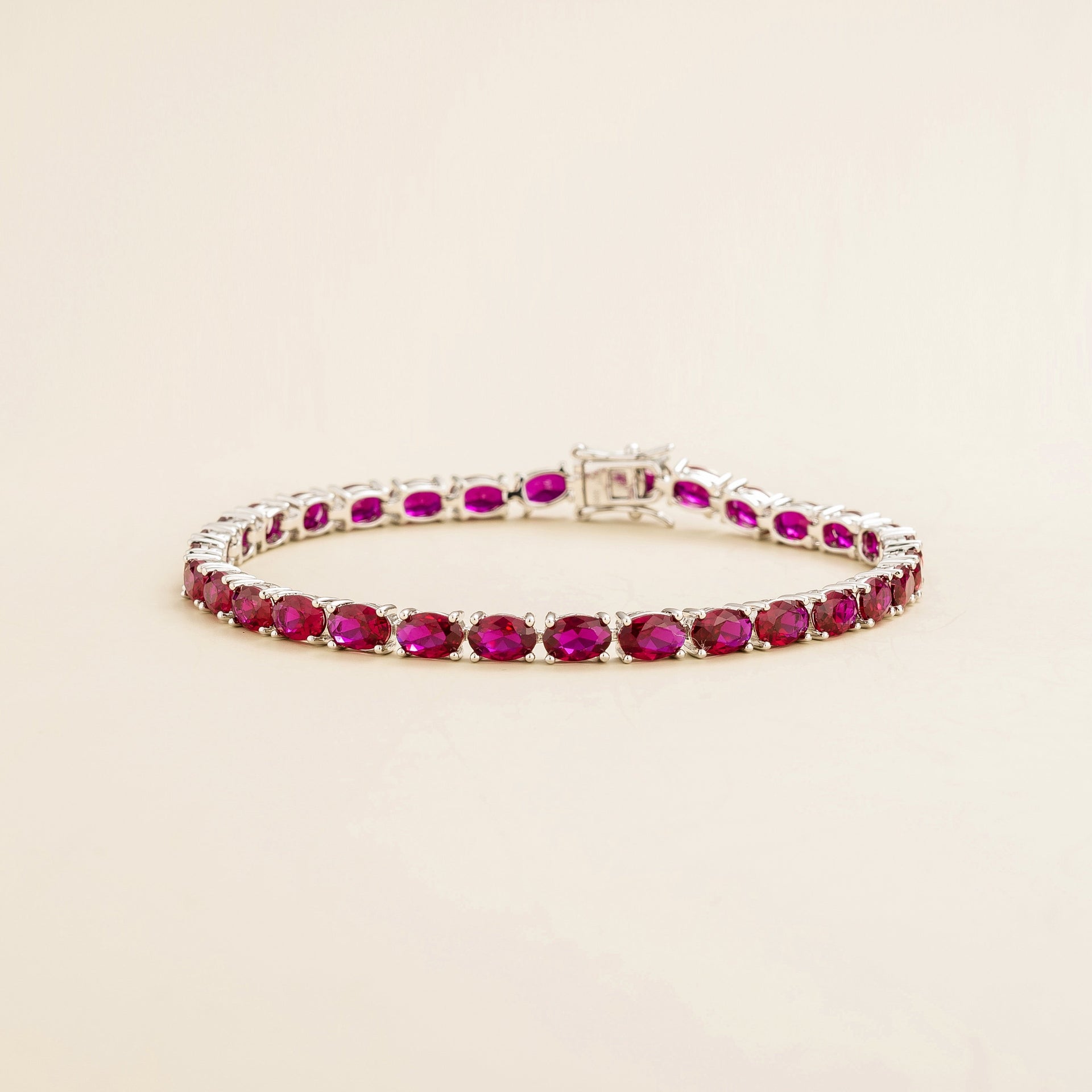 Salto White Gold Tennis Bracelet In Ruby