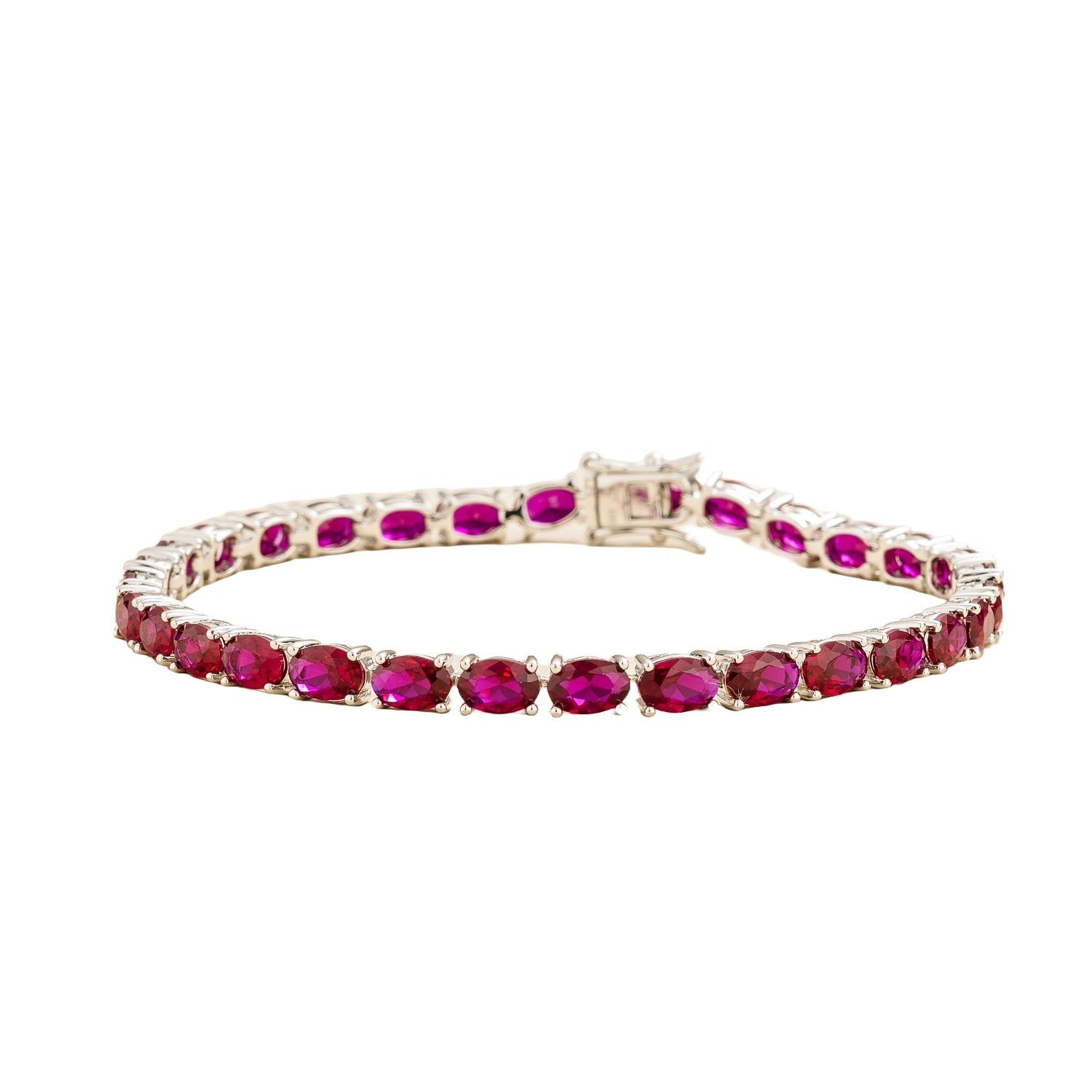 Salto White Gold Tennis Bracelet In Ruby