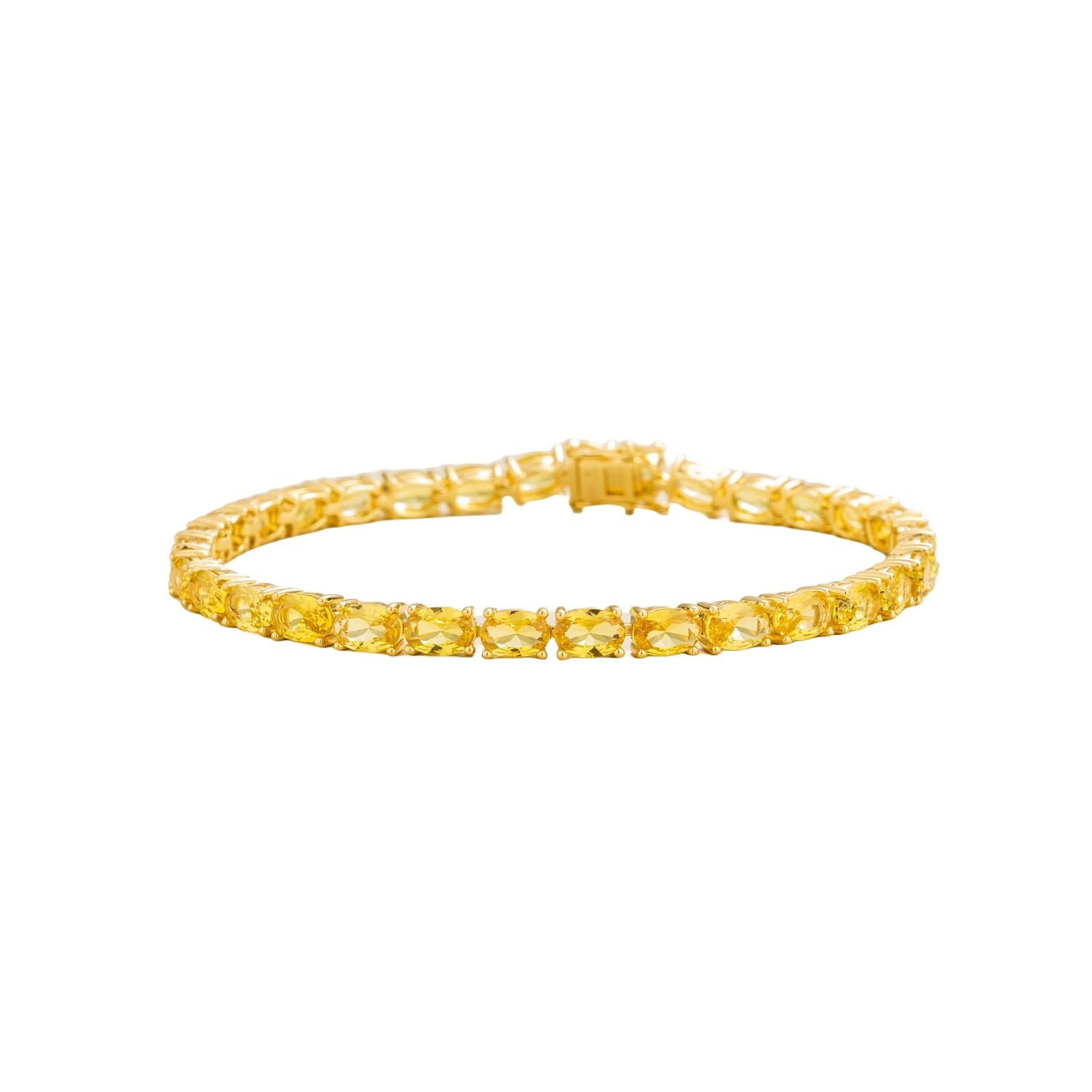 Salto Tennis Bracelet In Yellow Sapphire Set In Gold
