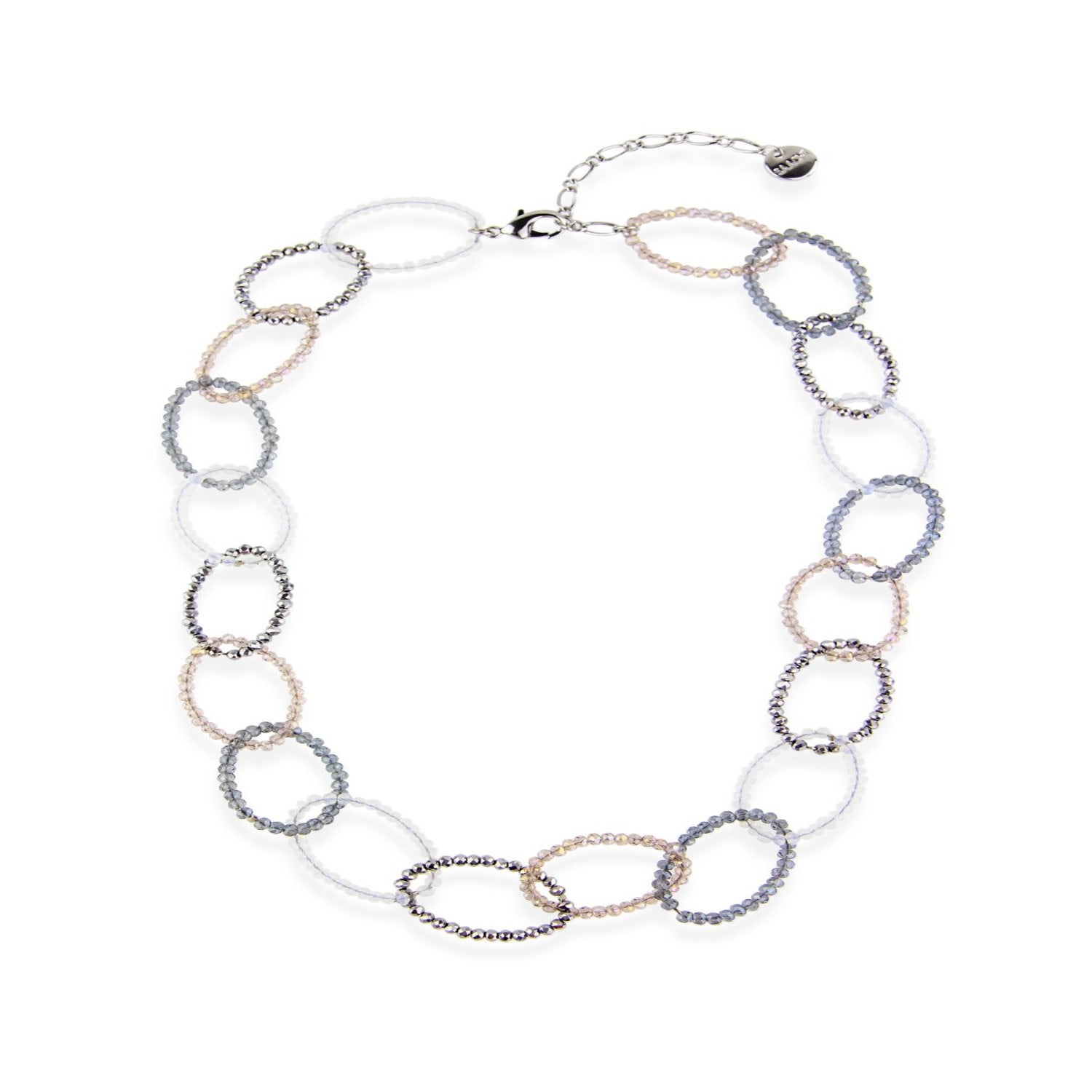 Sampark Oval Linked Collar Gray Necklace