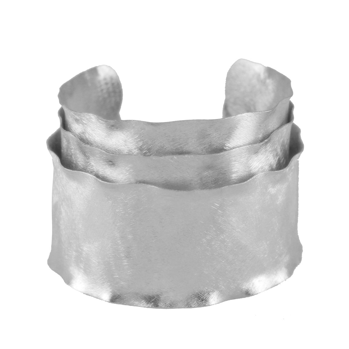 Sandelle Layered Statement Cuff Rhodium Plated