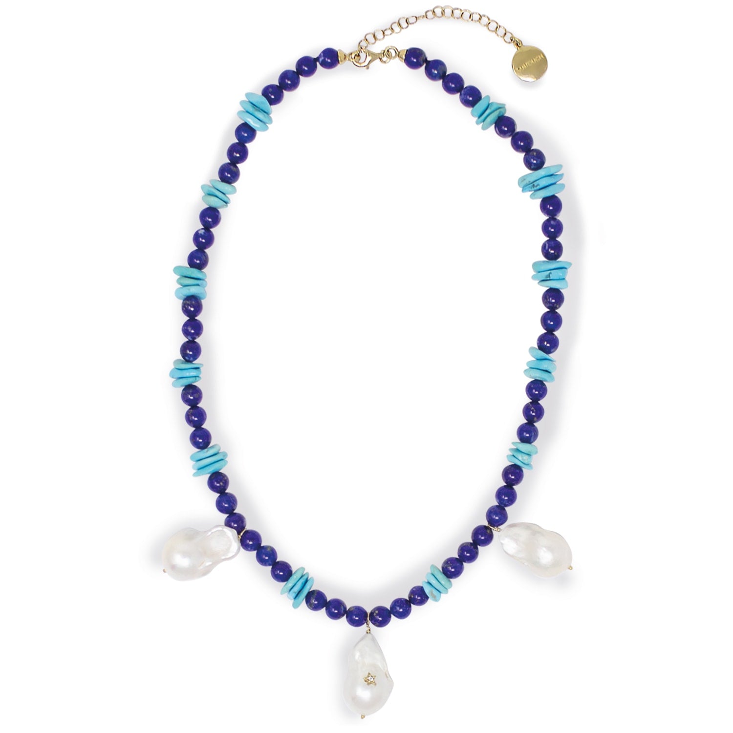 Santorini Necklace In Lapis And Turquoise