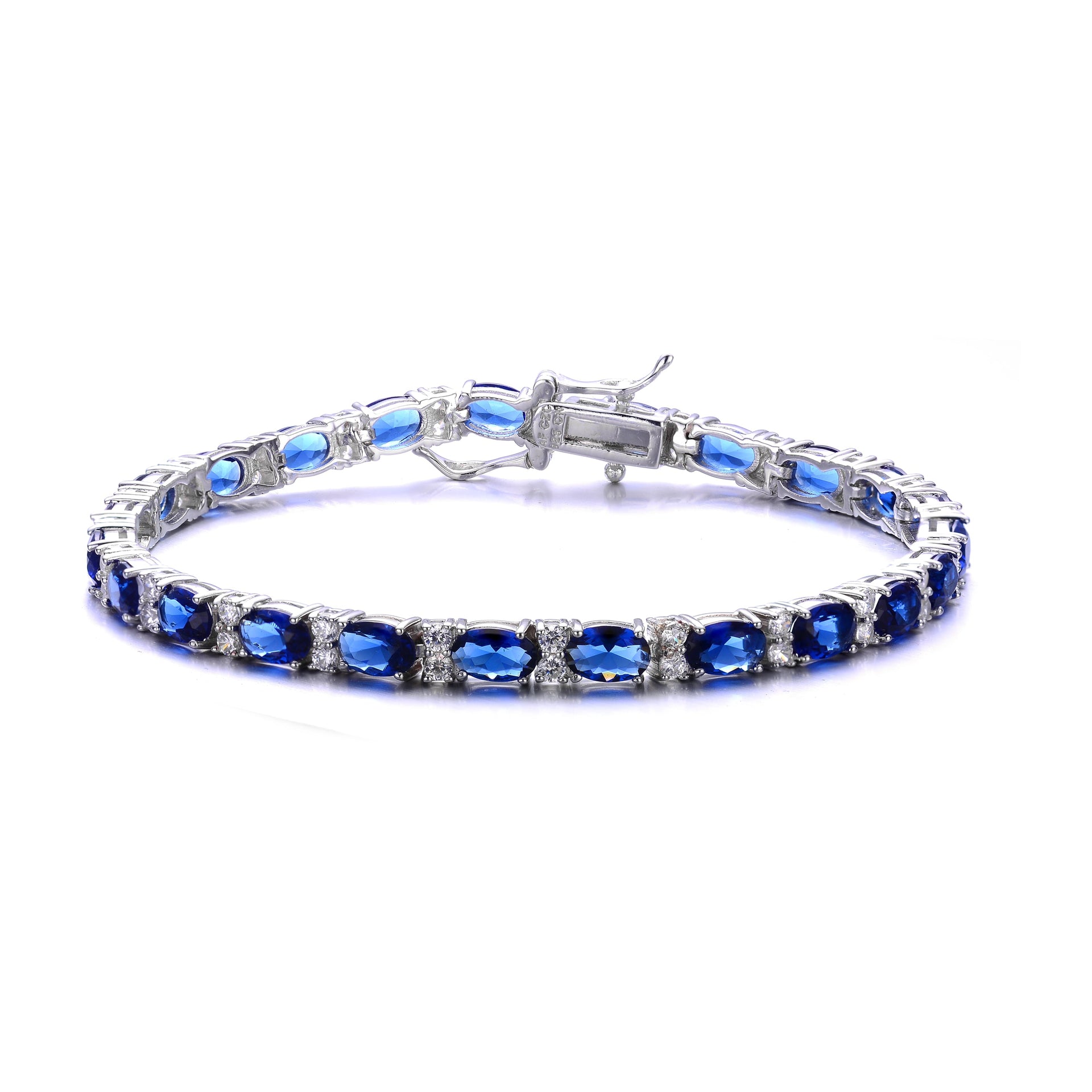 Rachel Glauber Sapphire Blue Cubic Zirconia Bracelet