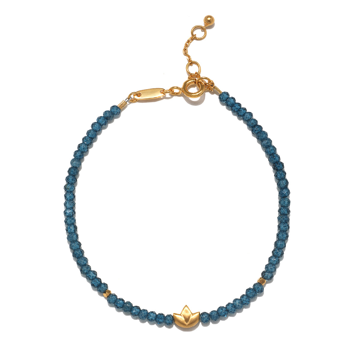 Calm Clarity Blue Topaz Lotus Bracelet