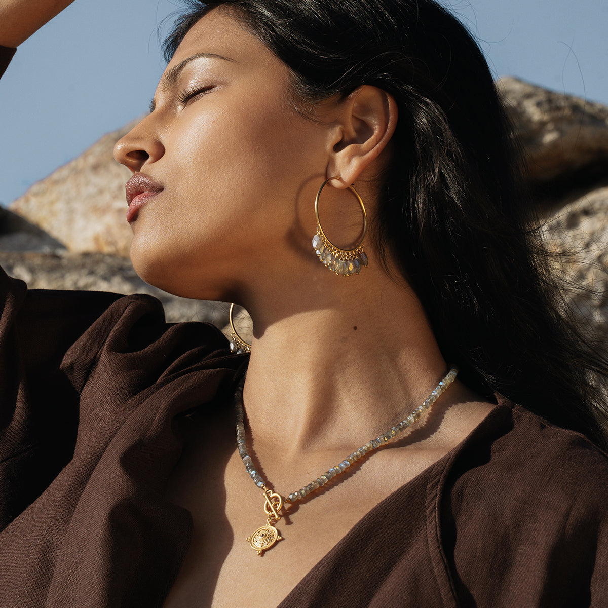 Intuitive Path Labradorite Mandala Toggle Necklace