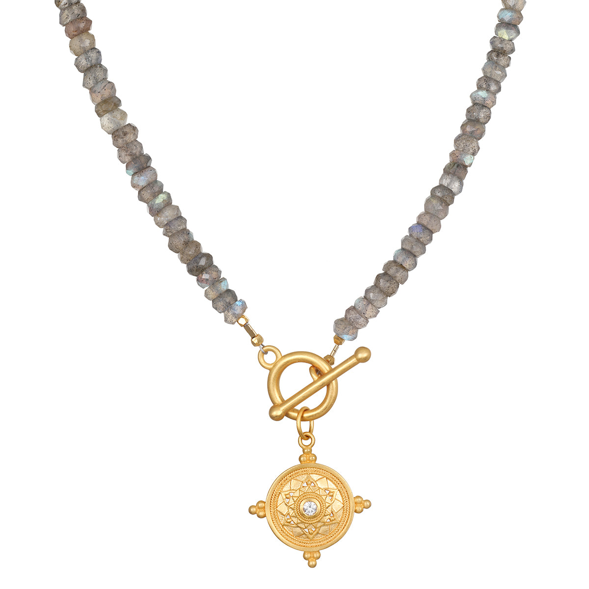 Intuitive Path Labradorite Mandala Toggle Necklace
