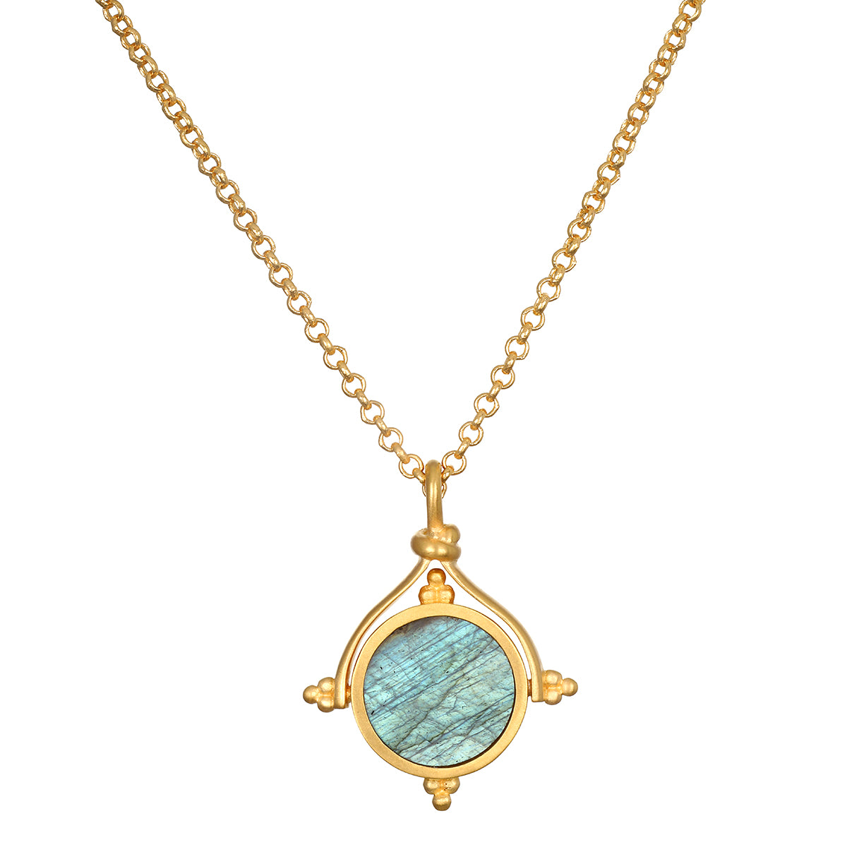 Path of Awakening Labradorite Lotus Spinner Necklace