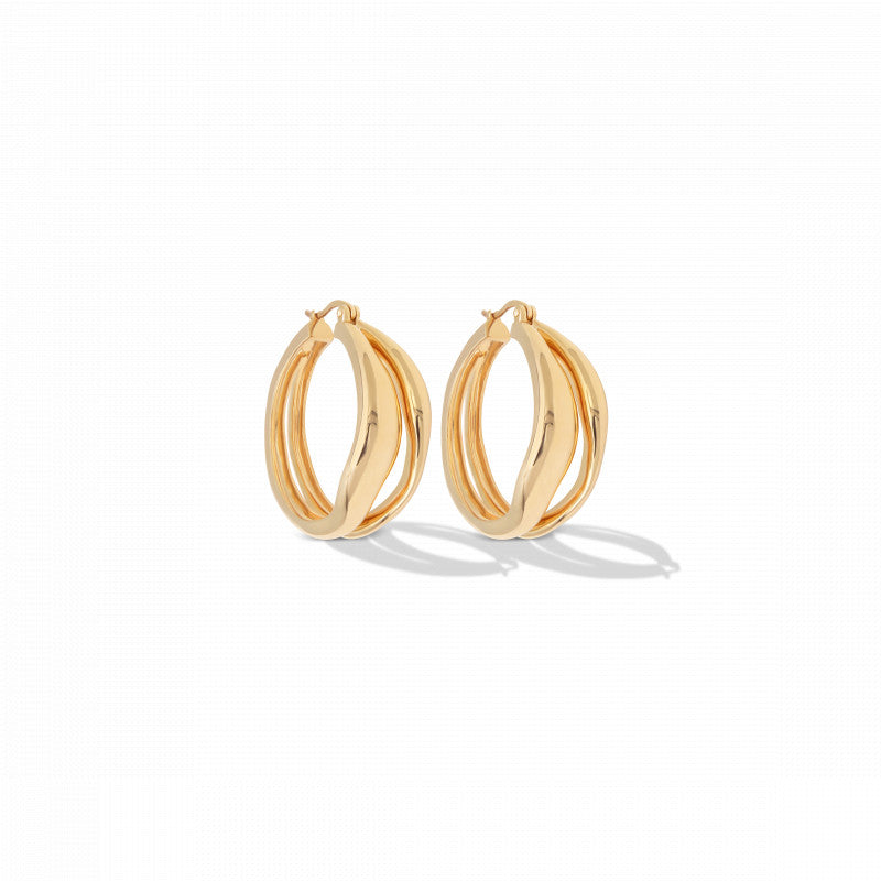 Saya Assymetric Gold Earring Hoop - Small