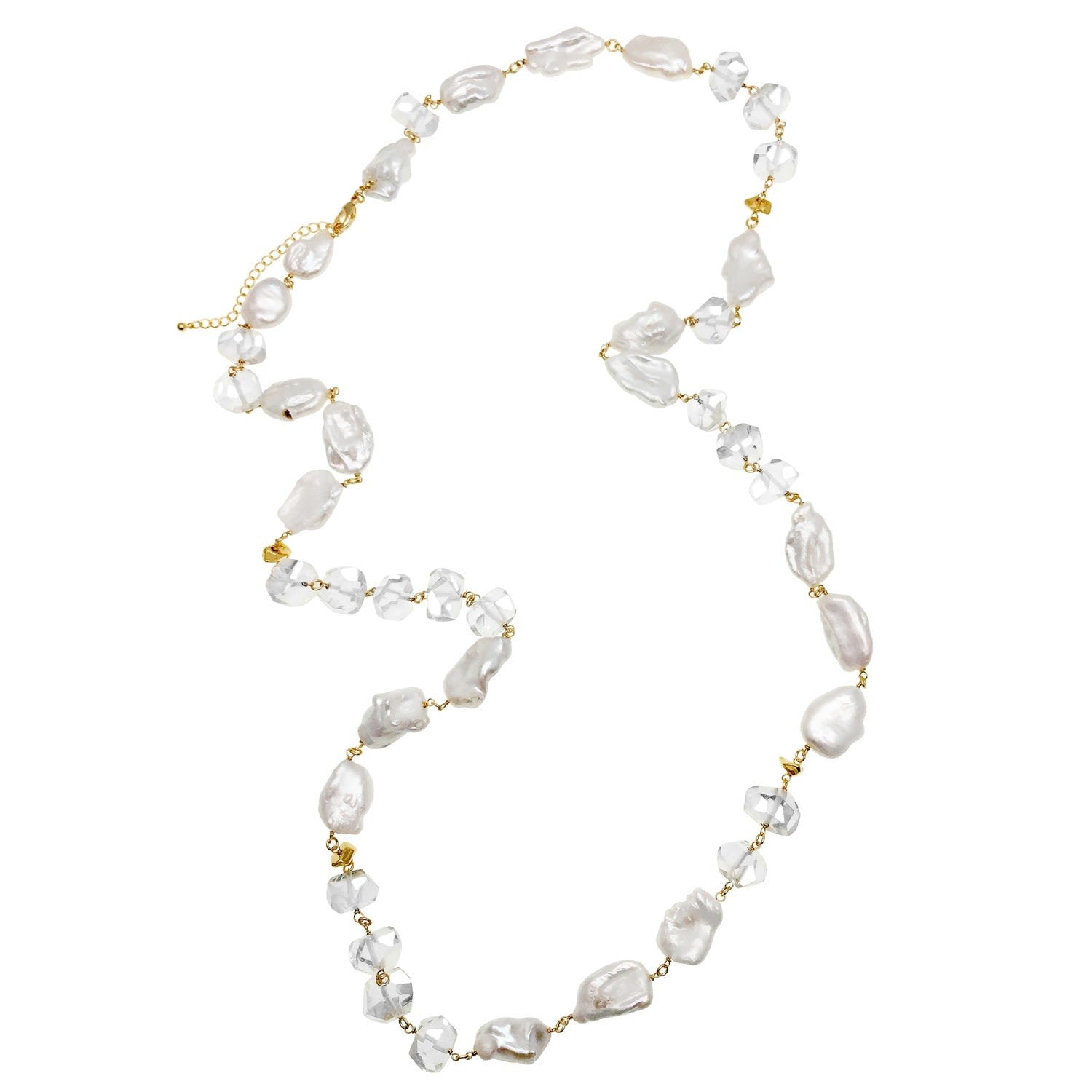 Freshwater Pearls With White Quartz & Crystal Multi-Way Necklace