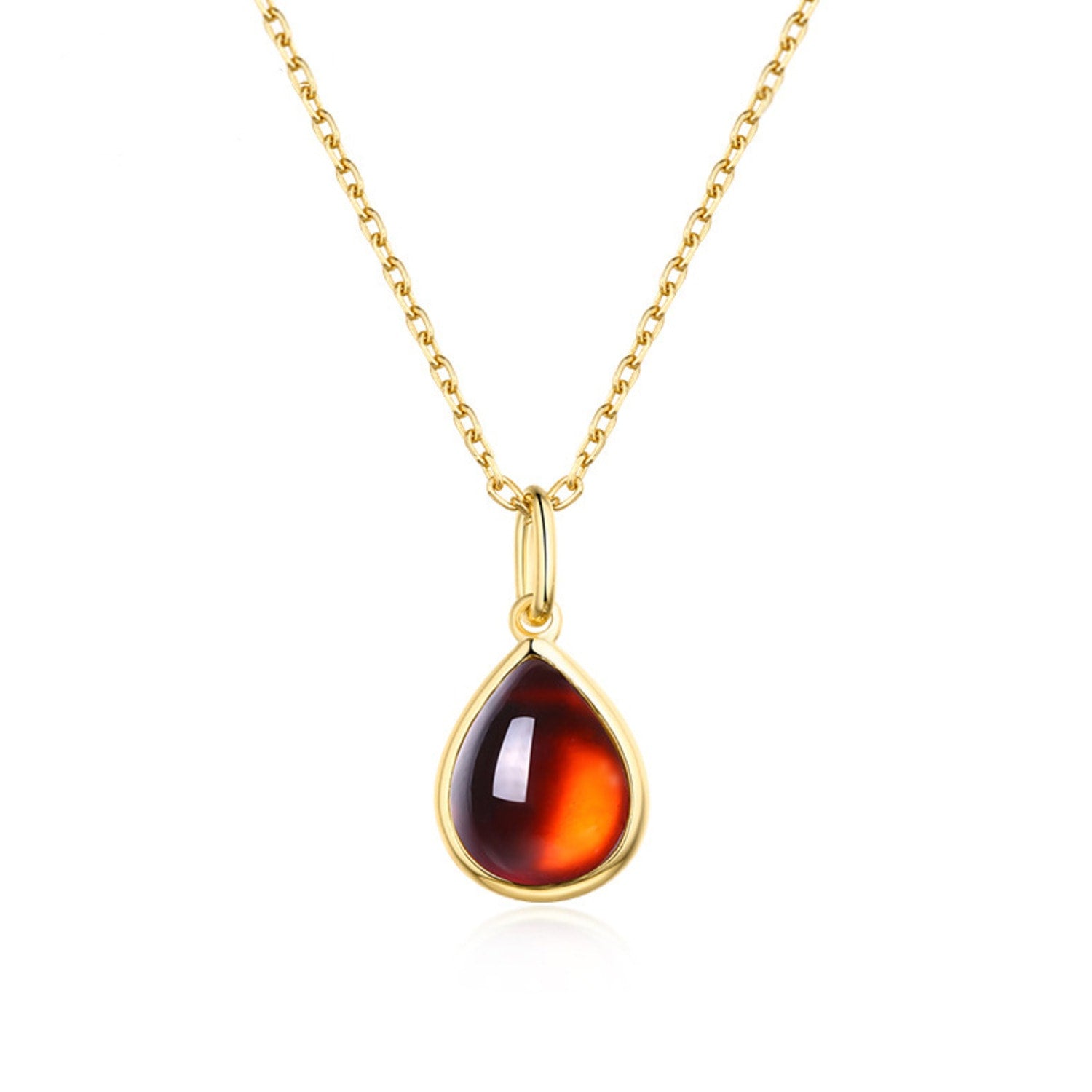 Scarab Gold Vermeil Red Garnet Necklace