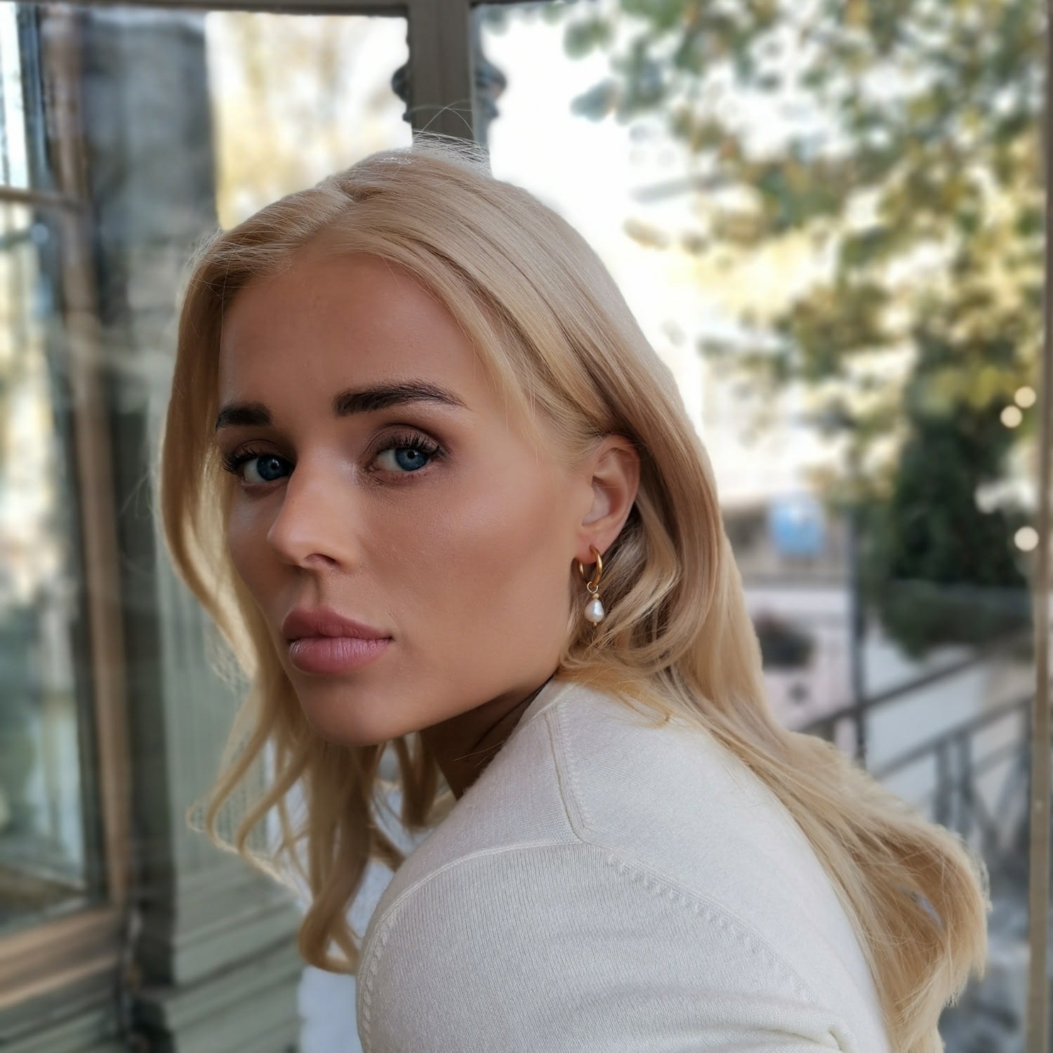 Fancy Hoop Pearl Earrings