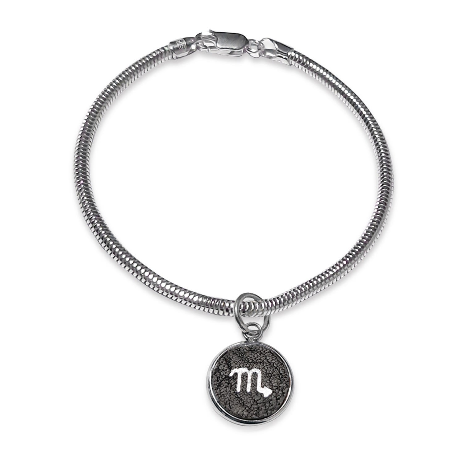 Scorpio Zodiac Astrolab Leather & Sterling Silver Bracelet
