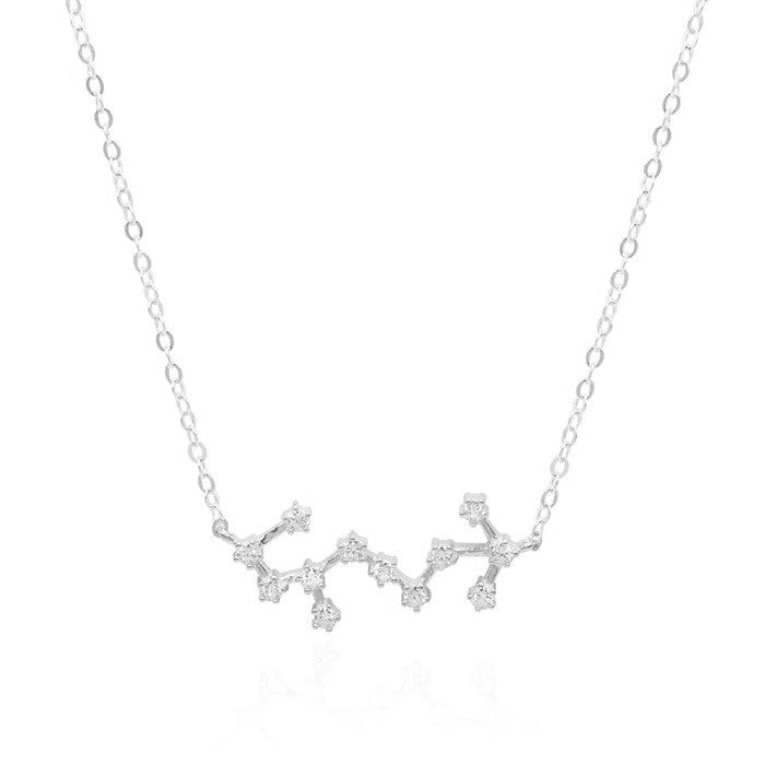 Scorpio Zodiac Constellation Necklace In Silver