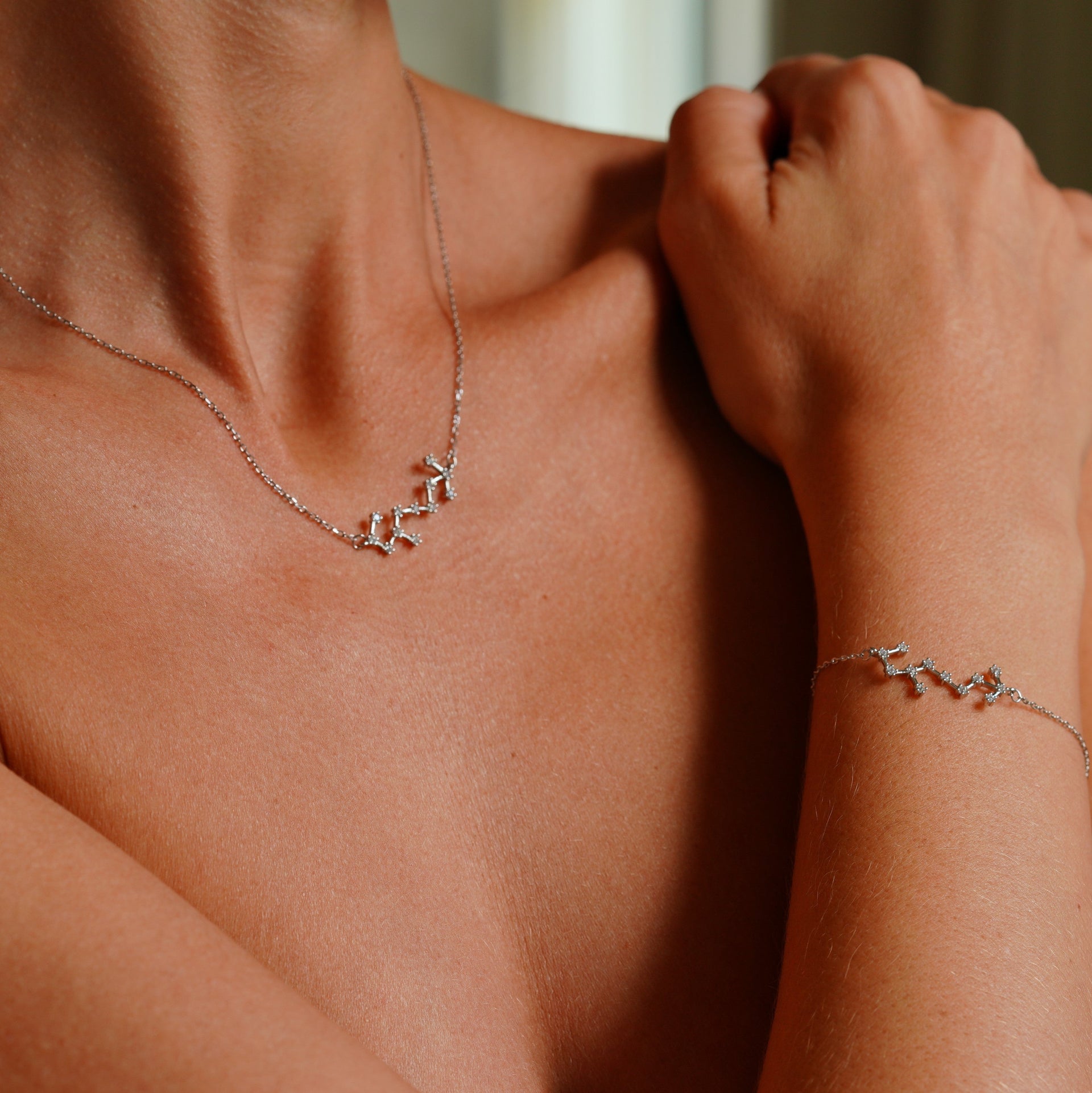 Scorpio Zodiac Constellation Necklace In Silver