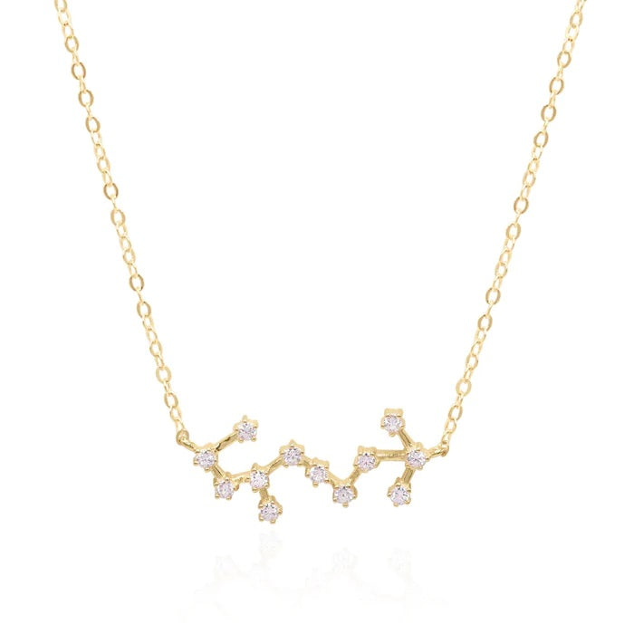 Scorpio Zodiac Constellation Necklace In Gold