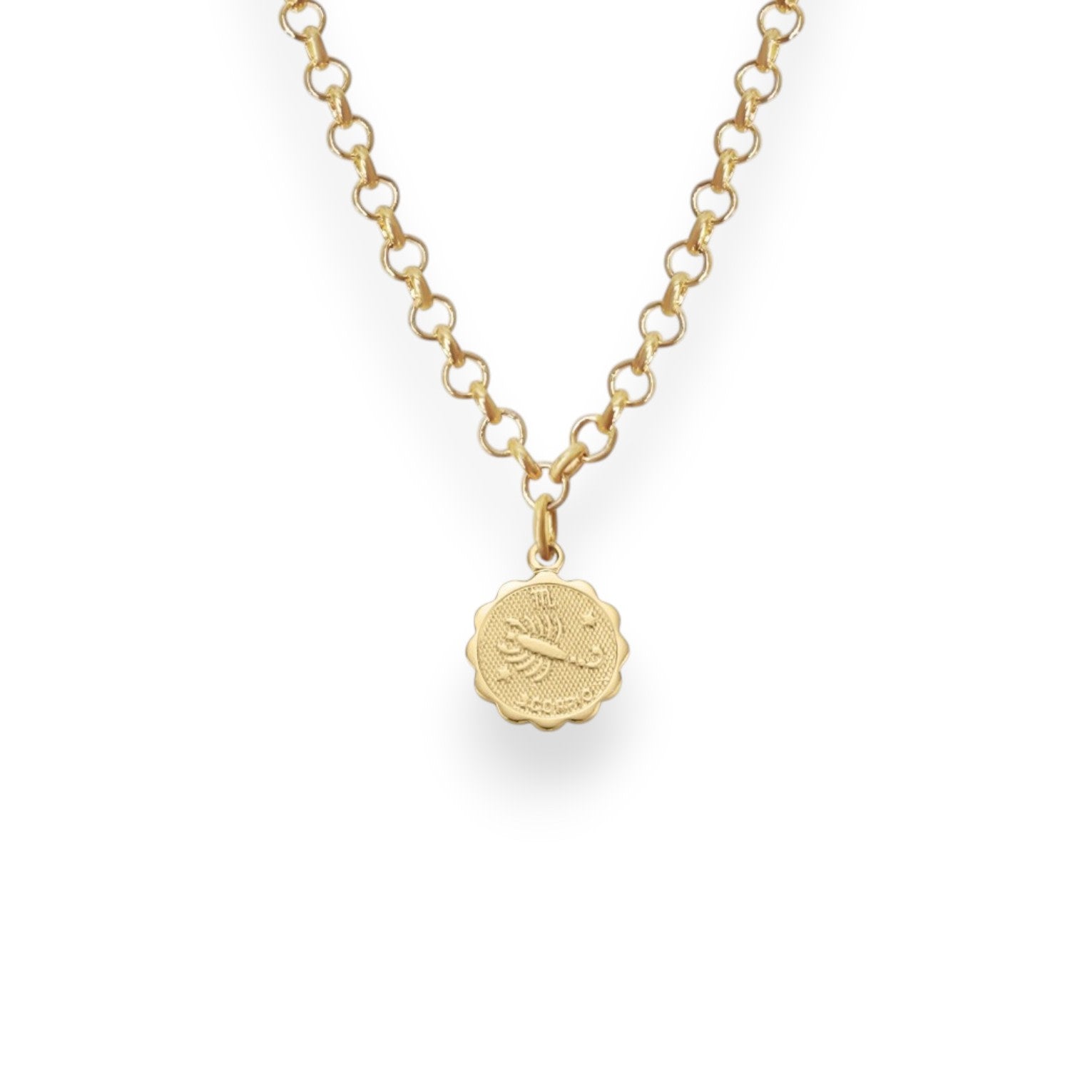 Scorpio Zodiac Mini Medallion Chain Necklace