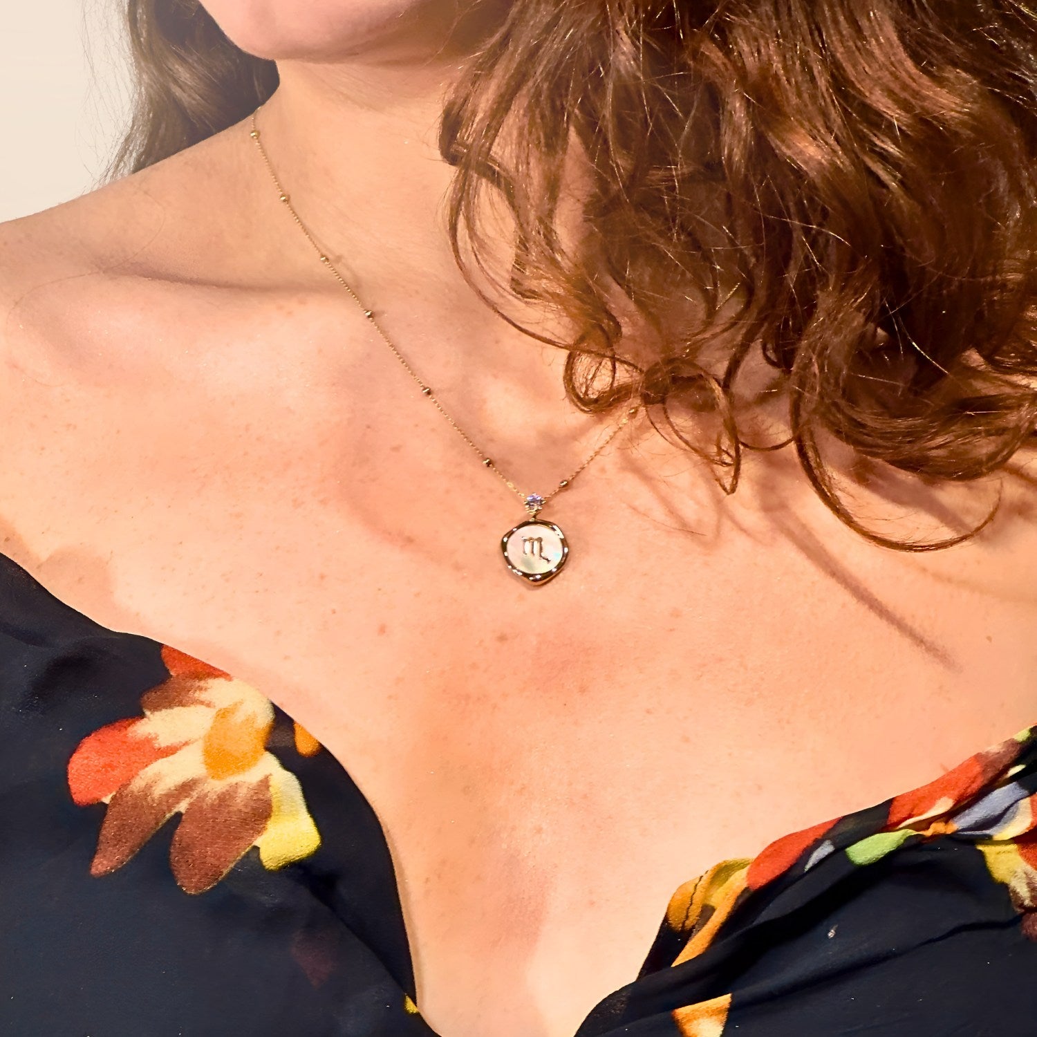 Scorpio Zodiac Necklace - Lab Grown Diamond Necklace In Gold Vermeil