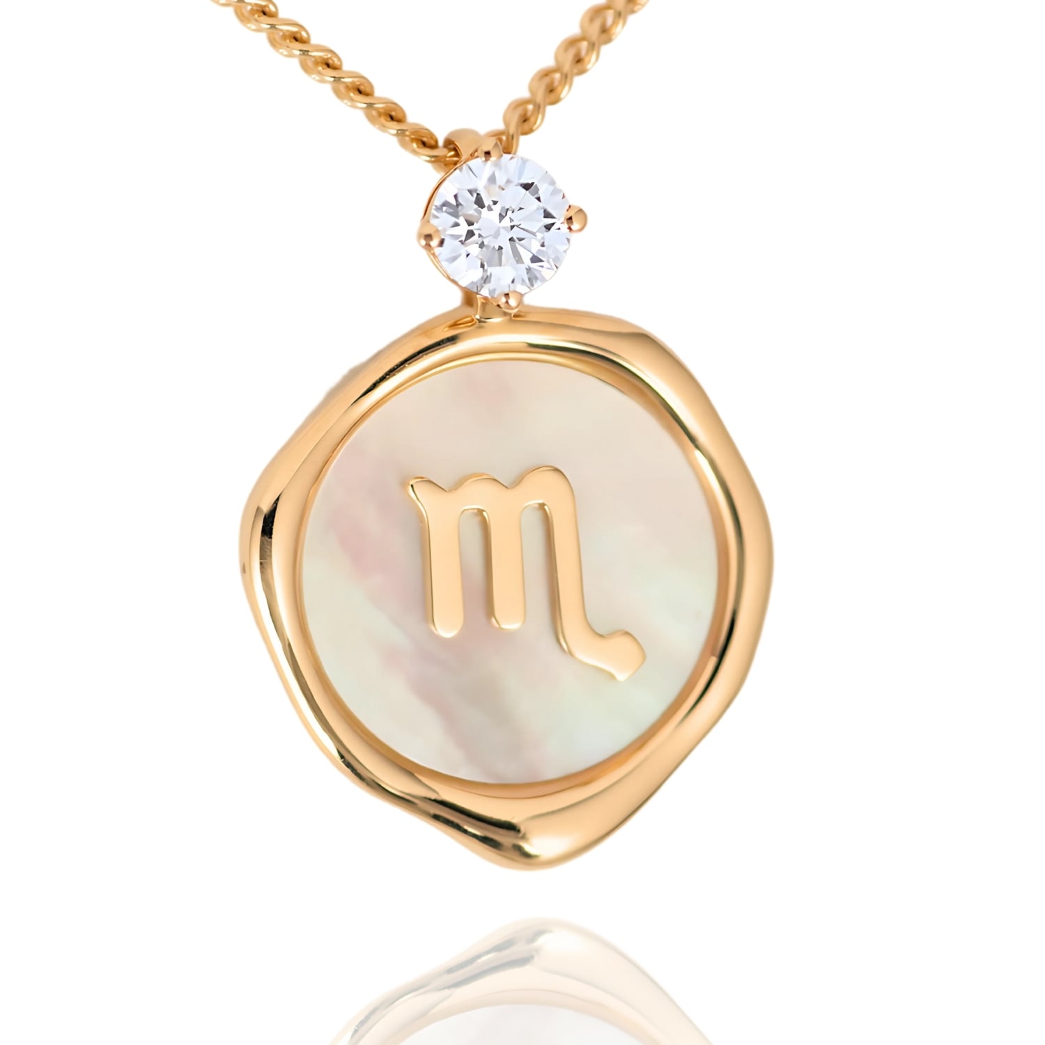 Scorpio Zodiac Necklace - Lab Grown Diamond Necklace In Gold Vermeil