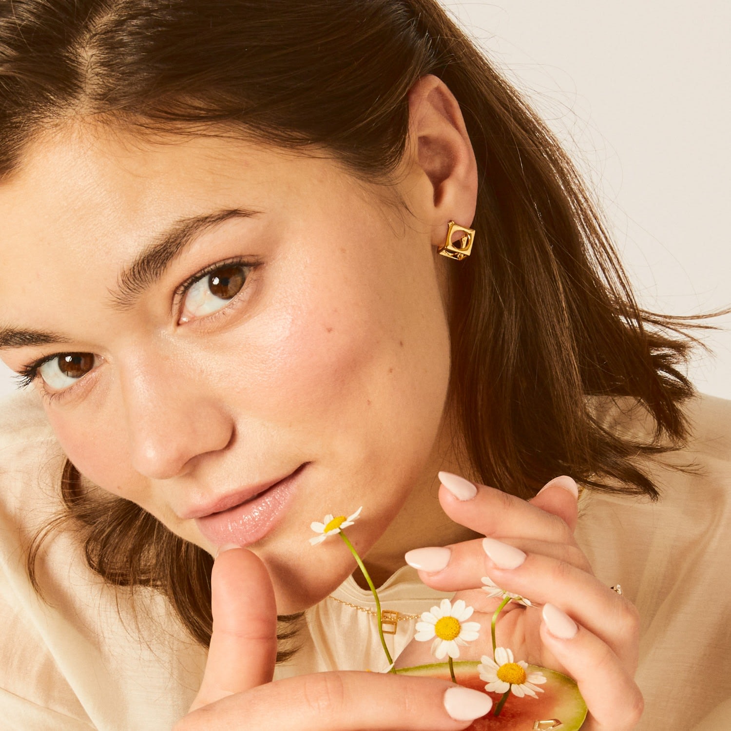 Screw It, Let’s Do It Earrings - 18K Gold Vermeil Square Box Hoop Earrings