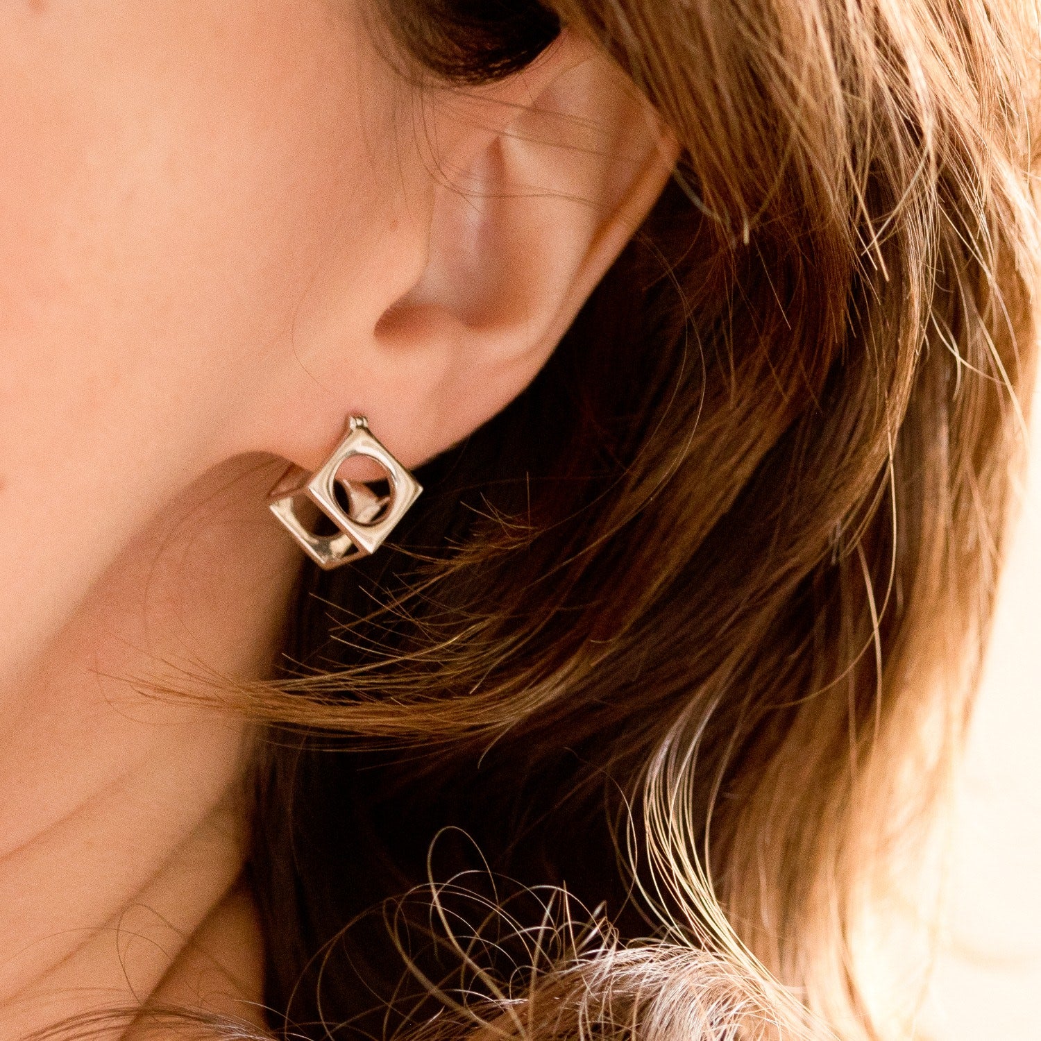 Screw It, Let’s Do It Earrings - Sterling Silver Square Box Hoop Earrings