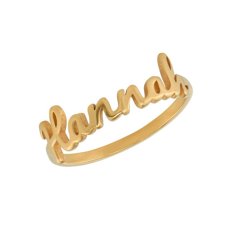 Personalized Script Name Ring in Gold Plating - Gifts for Her