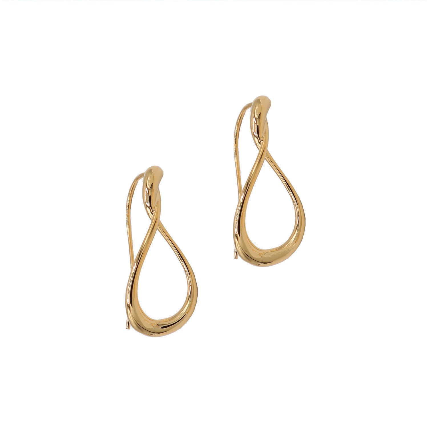 Sculpted Gold Twist Earrings