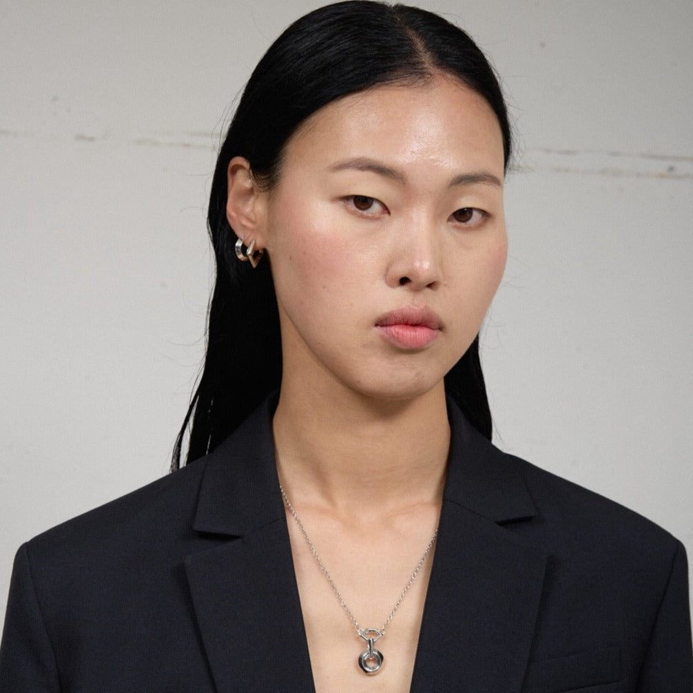 Sculptura Circle Earrings - Satin