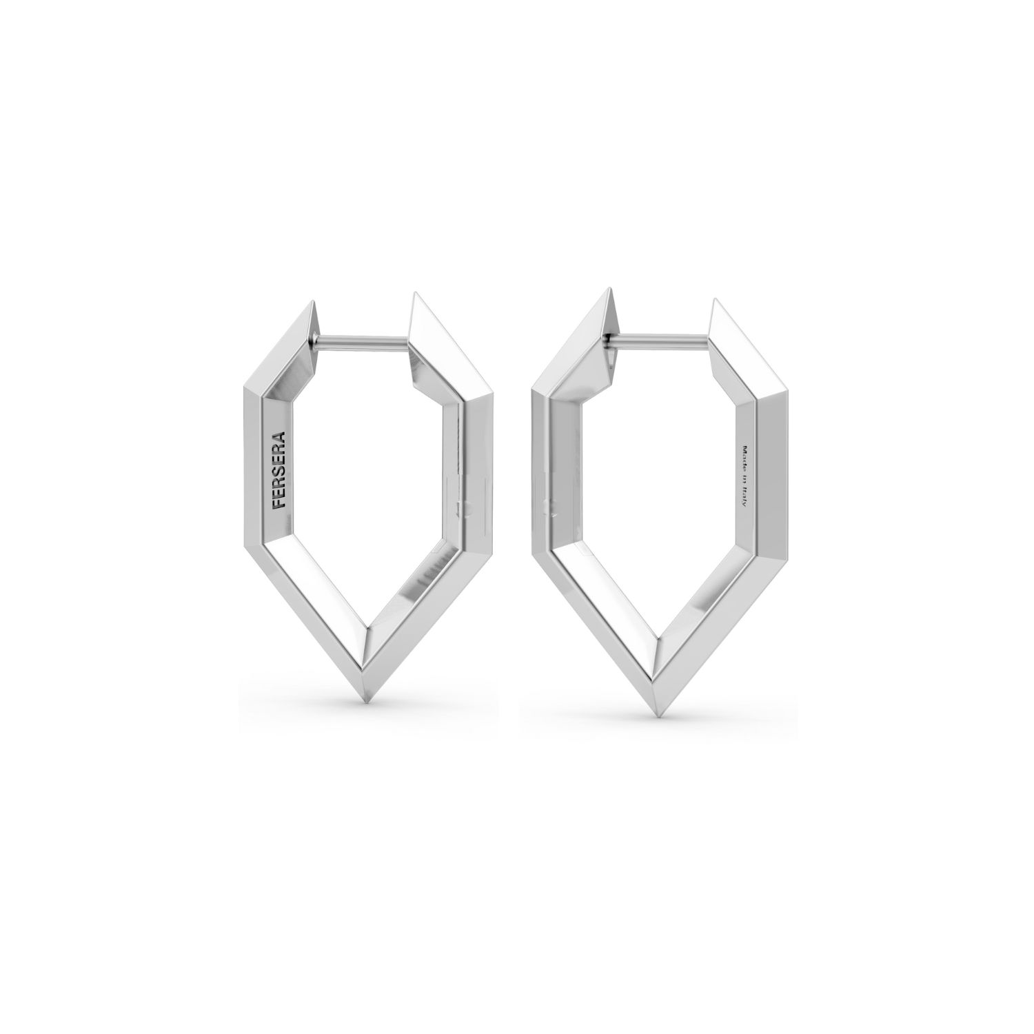 Sculptura Hexagon Earrings - Silver