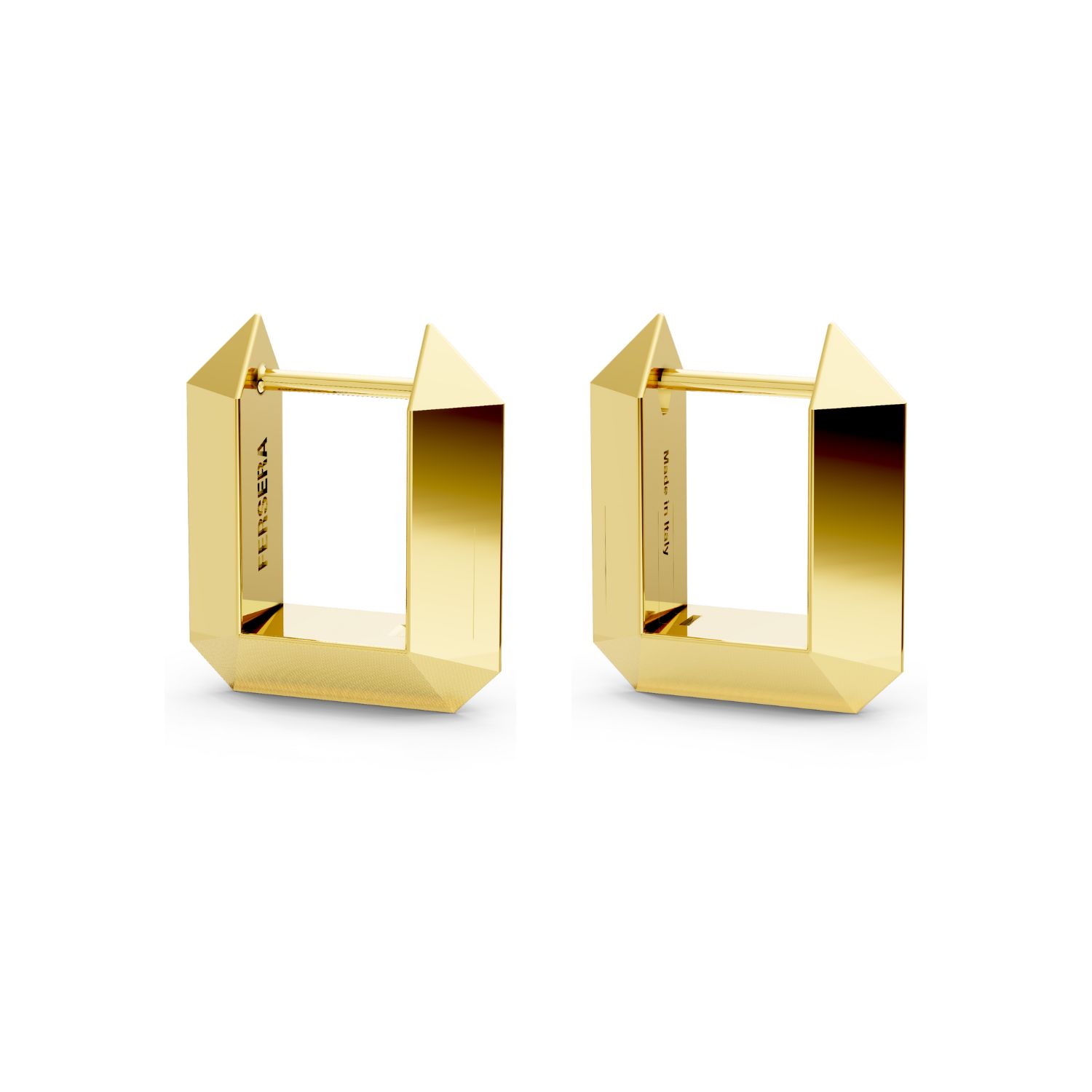 Sculptura Rectangle Earrings - Gold