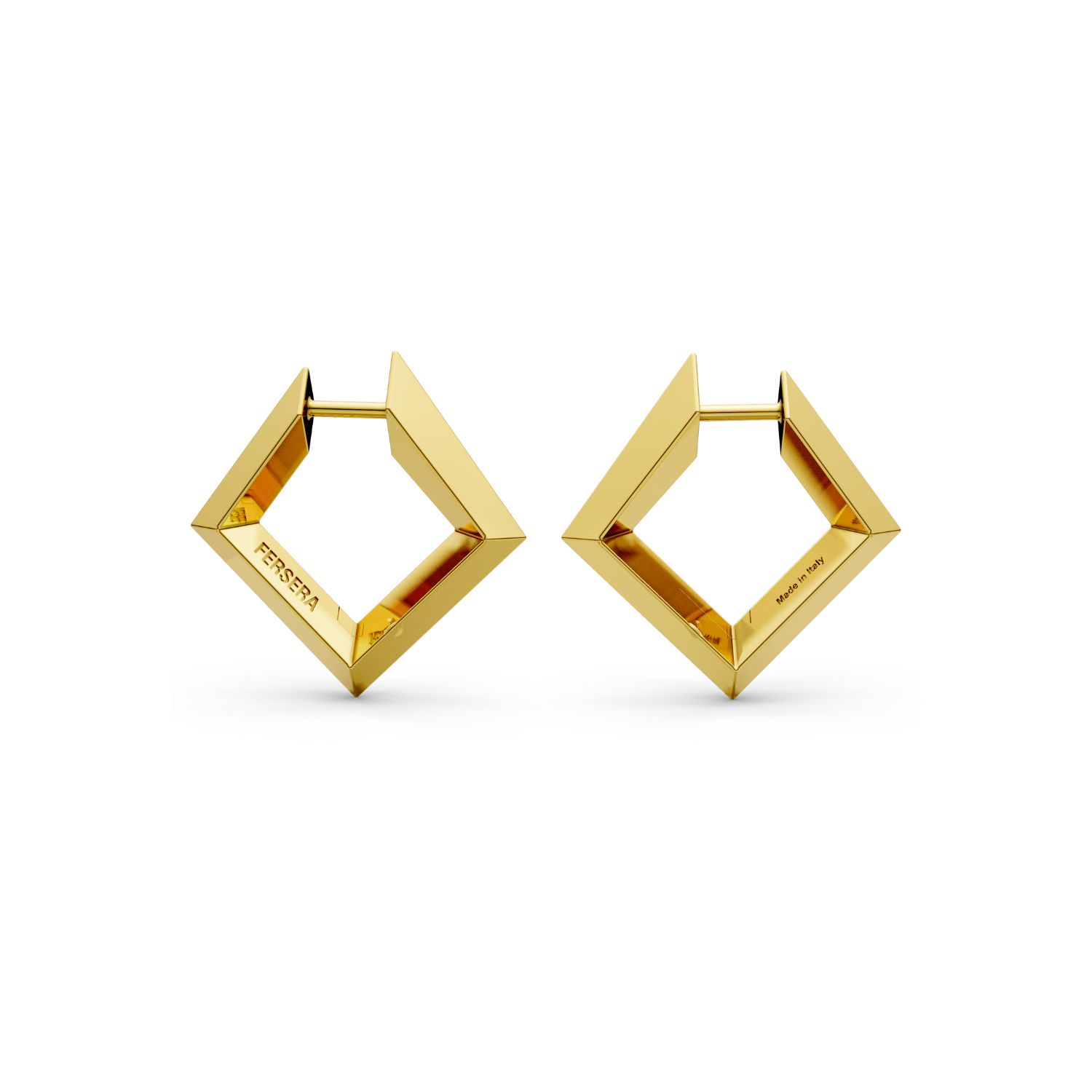 Sculptura Square Earrings - Gold
