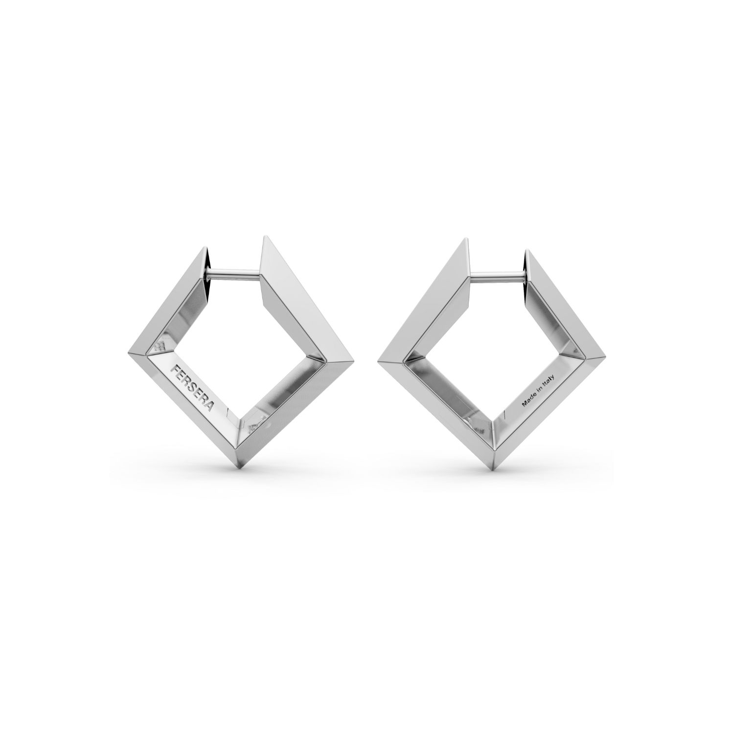 Sculptura Square Earrings - Silver