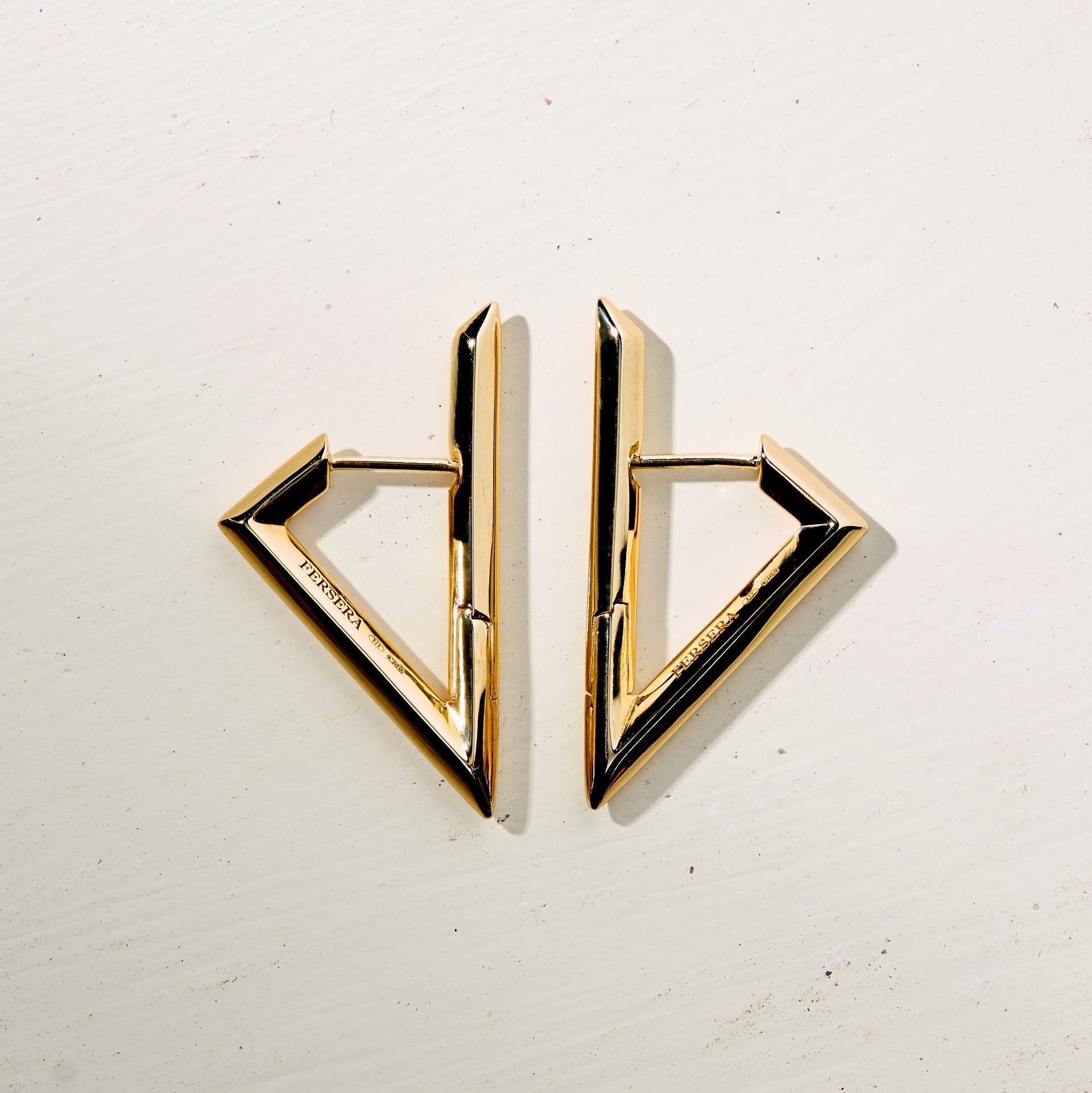 Sculptura Triangle Earrings - Gold