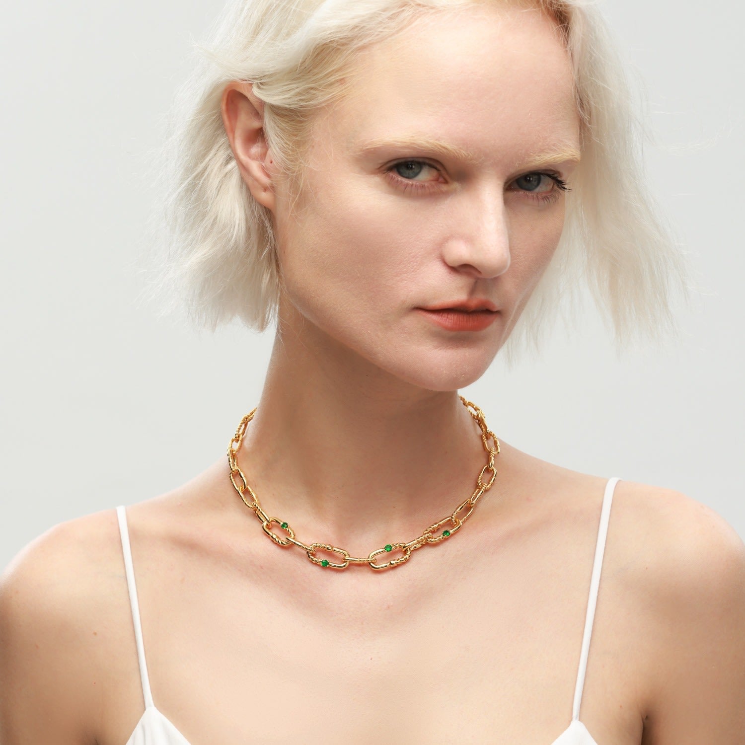 Double Colored Zirconia Necklace
