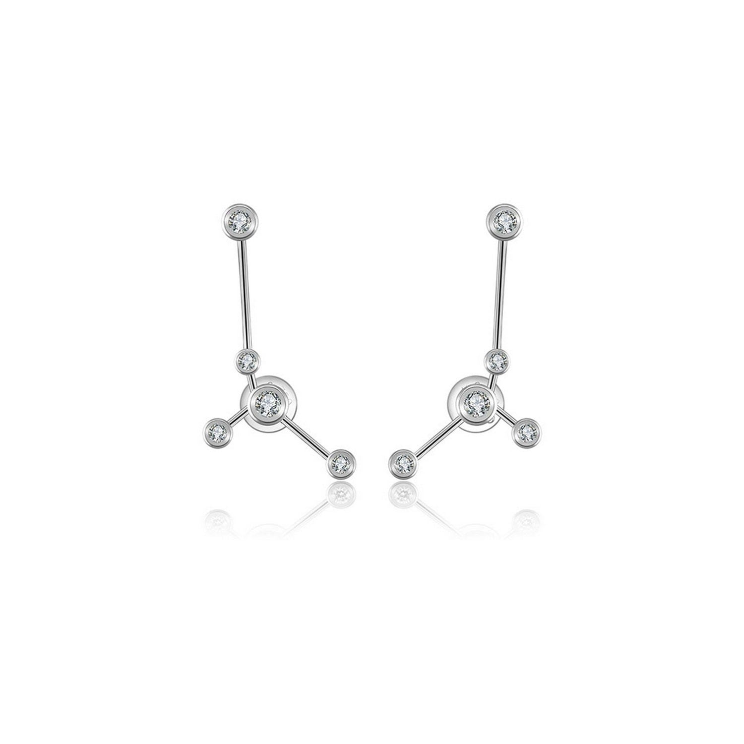Cancer Zodiac Constellation Earring 18K White Gold & Diamond