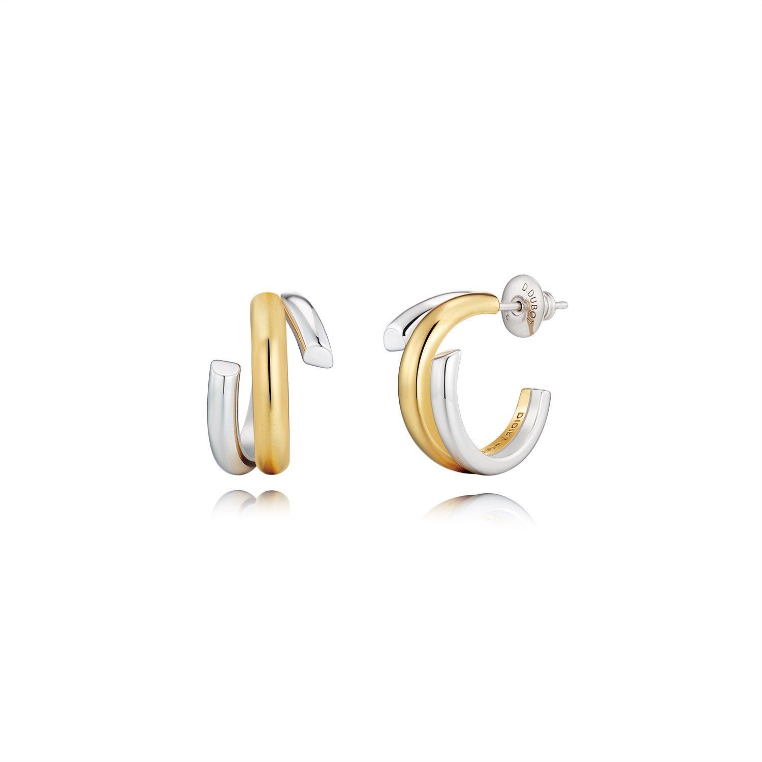 Sélection. D Two-Tone Brass Hoop Earrings