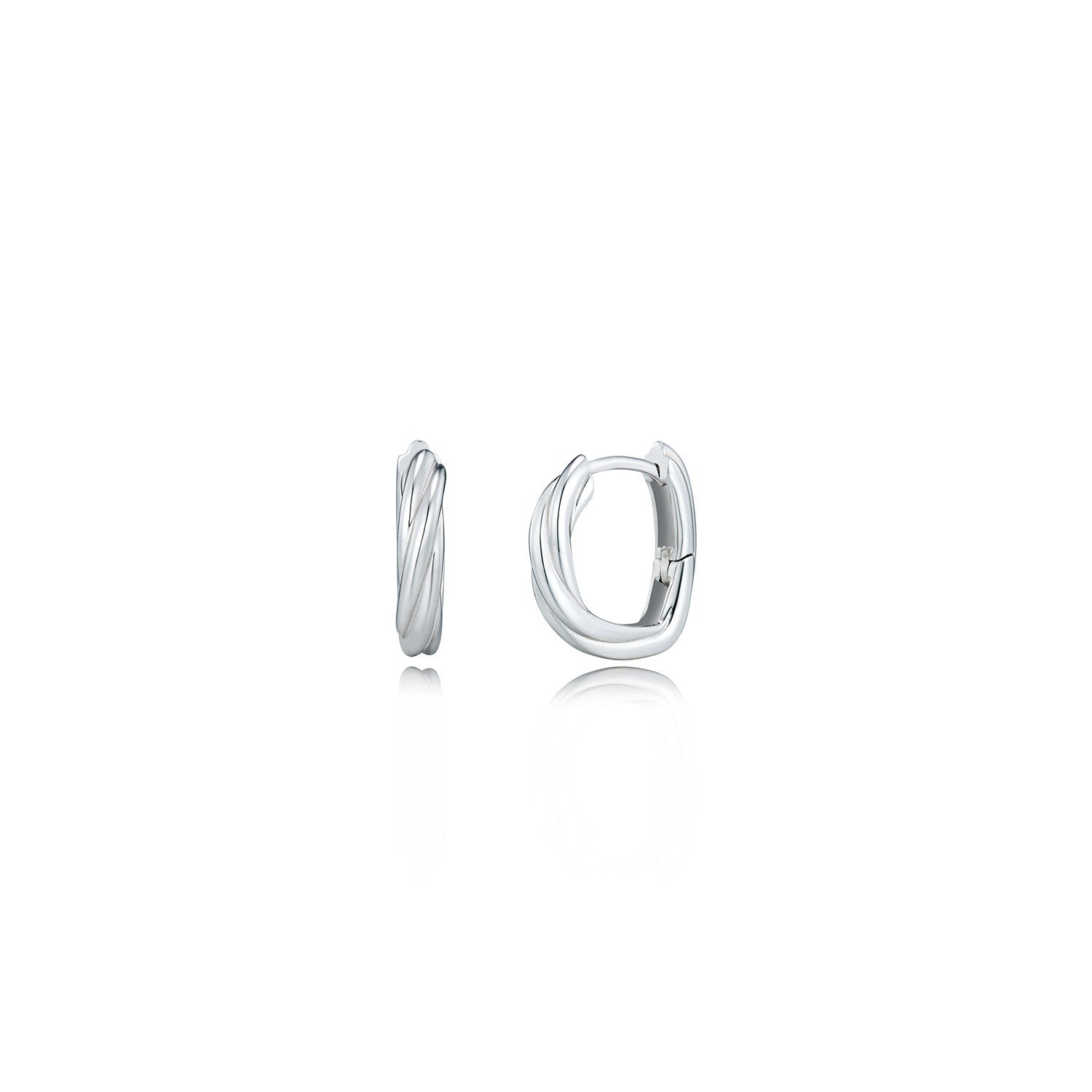 Sélection. D Twisted Silver Hoop Earring