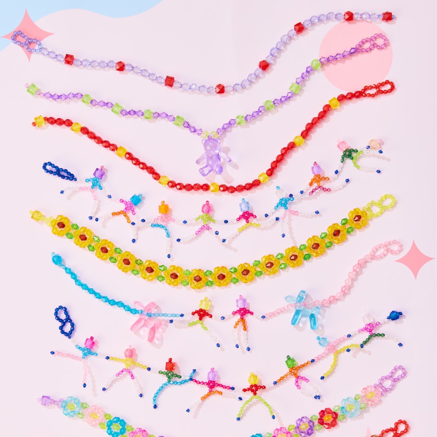 Sea Blue Daily Wear Carnival Bead Necklace