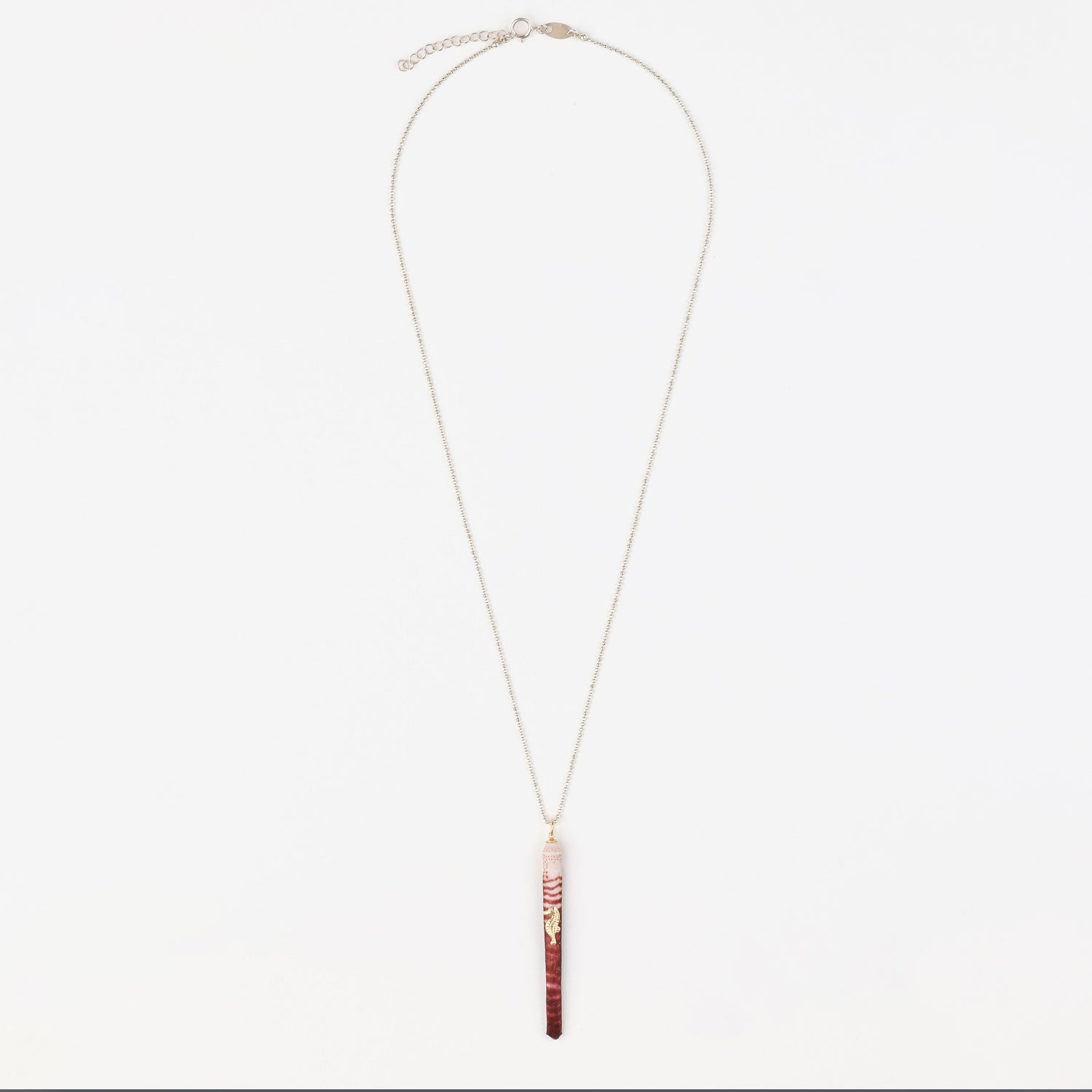 Sea Urchin Spine Sterling Silver And Gold Necklace